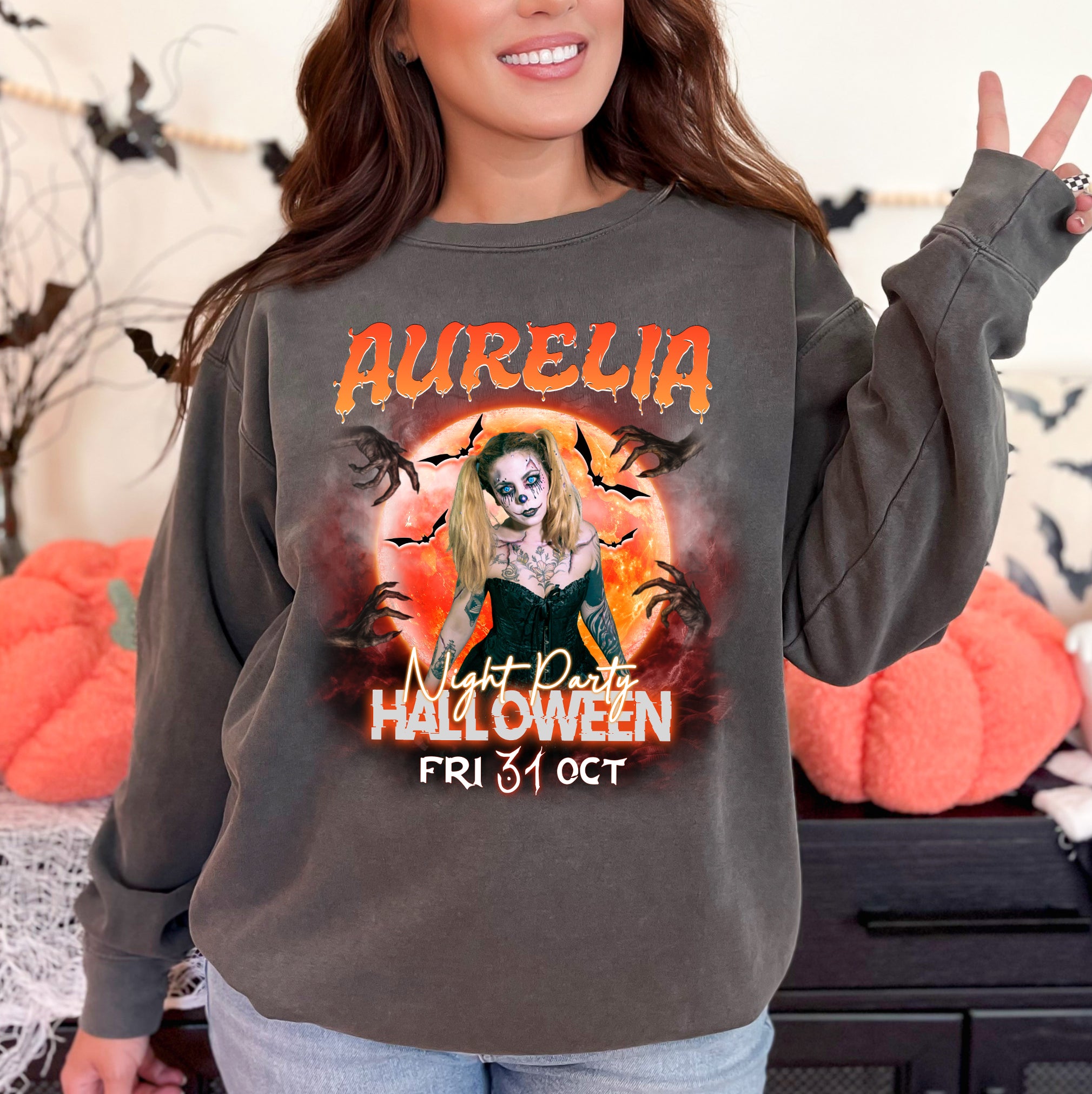 Custom Halloween Party Shirt – Creepy Clown & Haunted Night Design