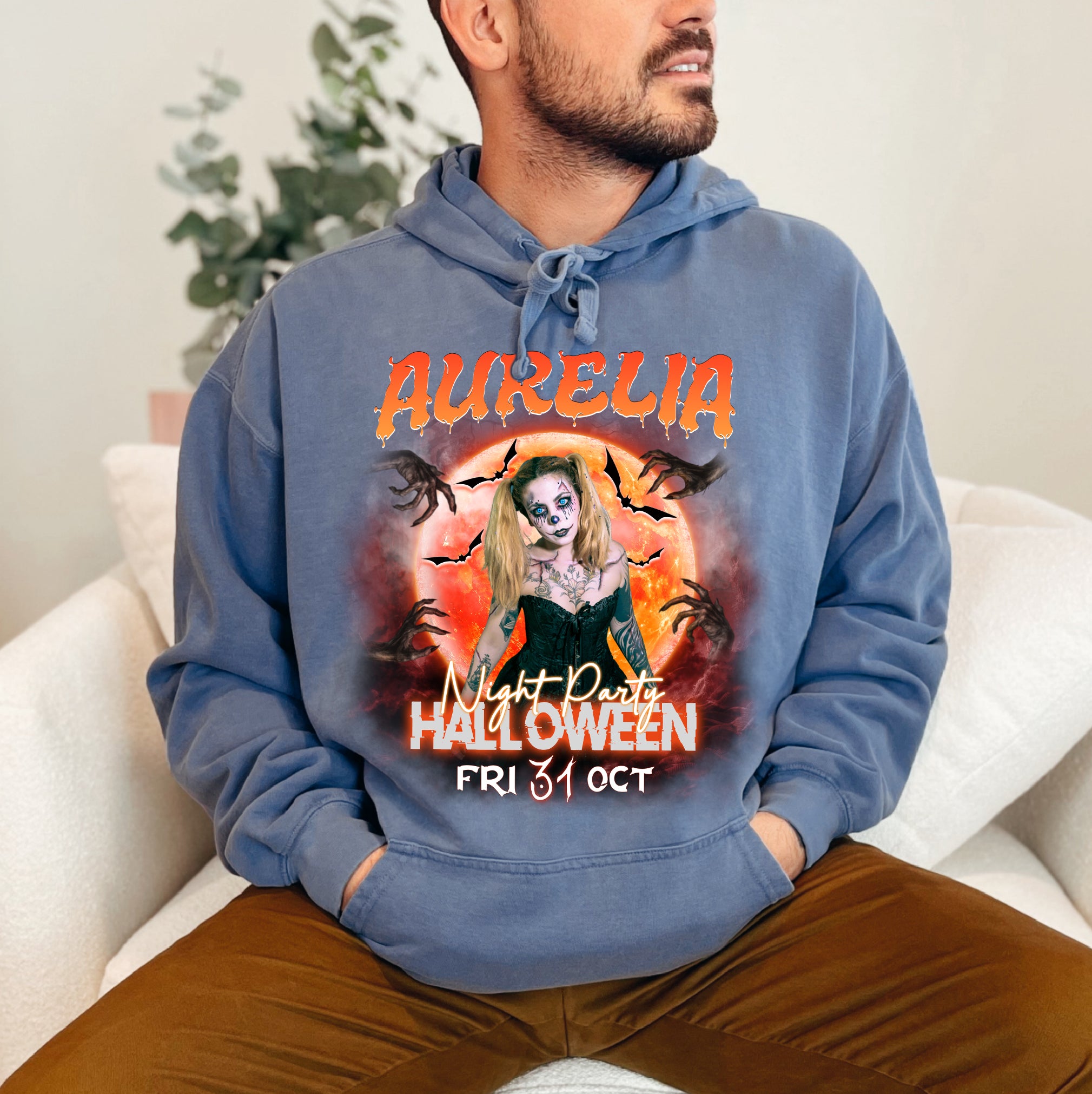 Custom Halloween Party Shirt – Creepy Clown & Haunted Night Design