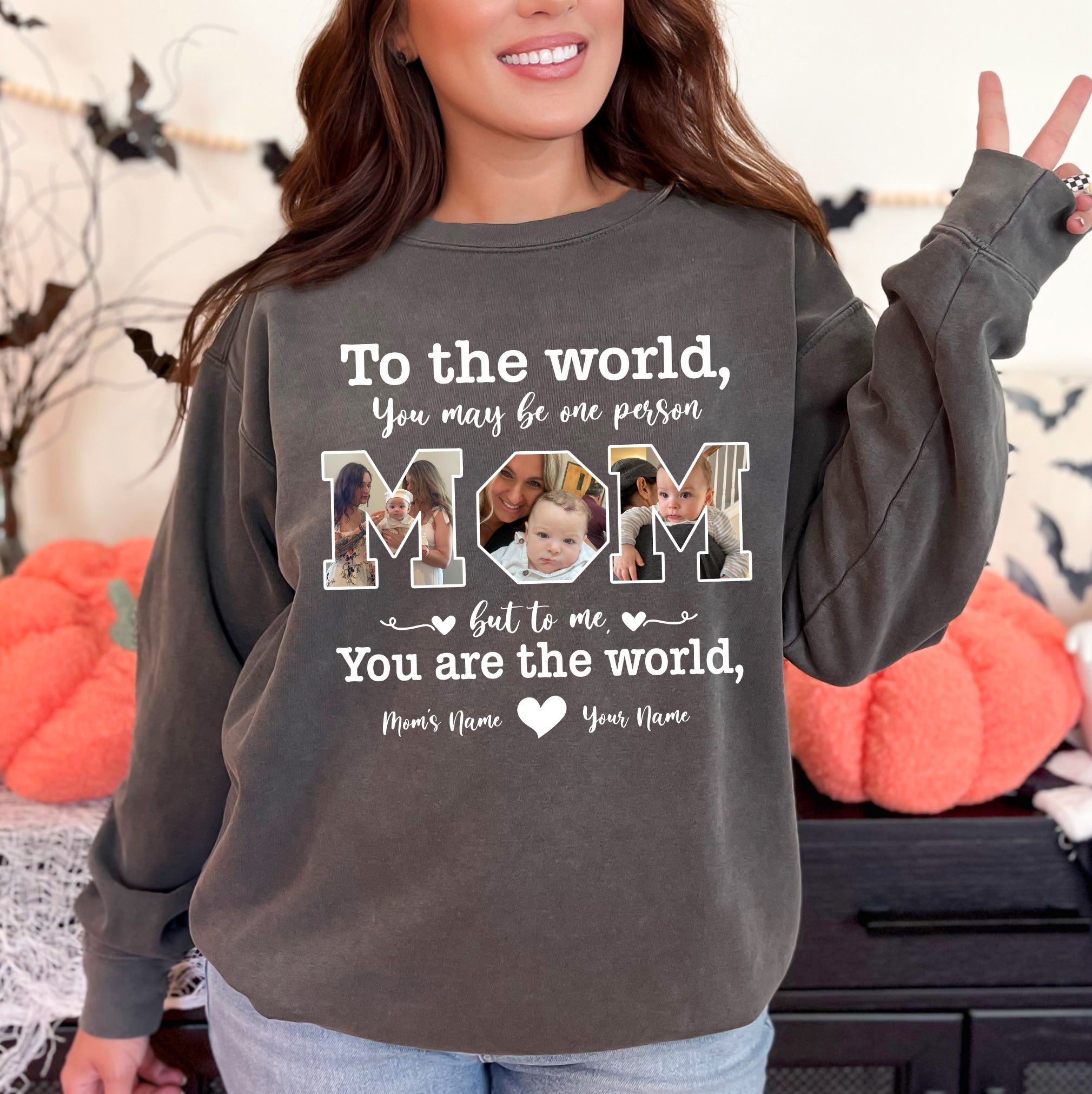 Custom Mom Shirt – You Are the World Photo Collage
