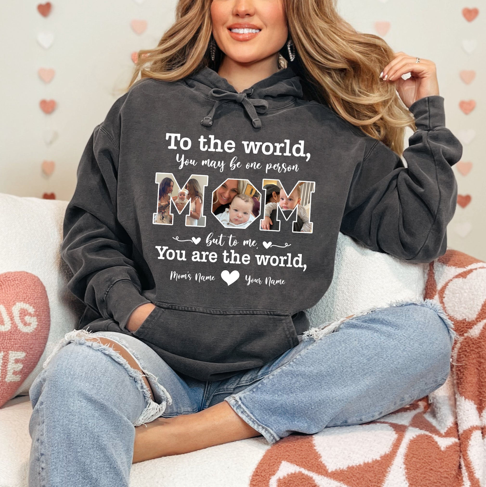 Custom Mom Shirt – You Are the World Photo Collage