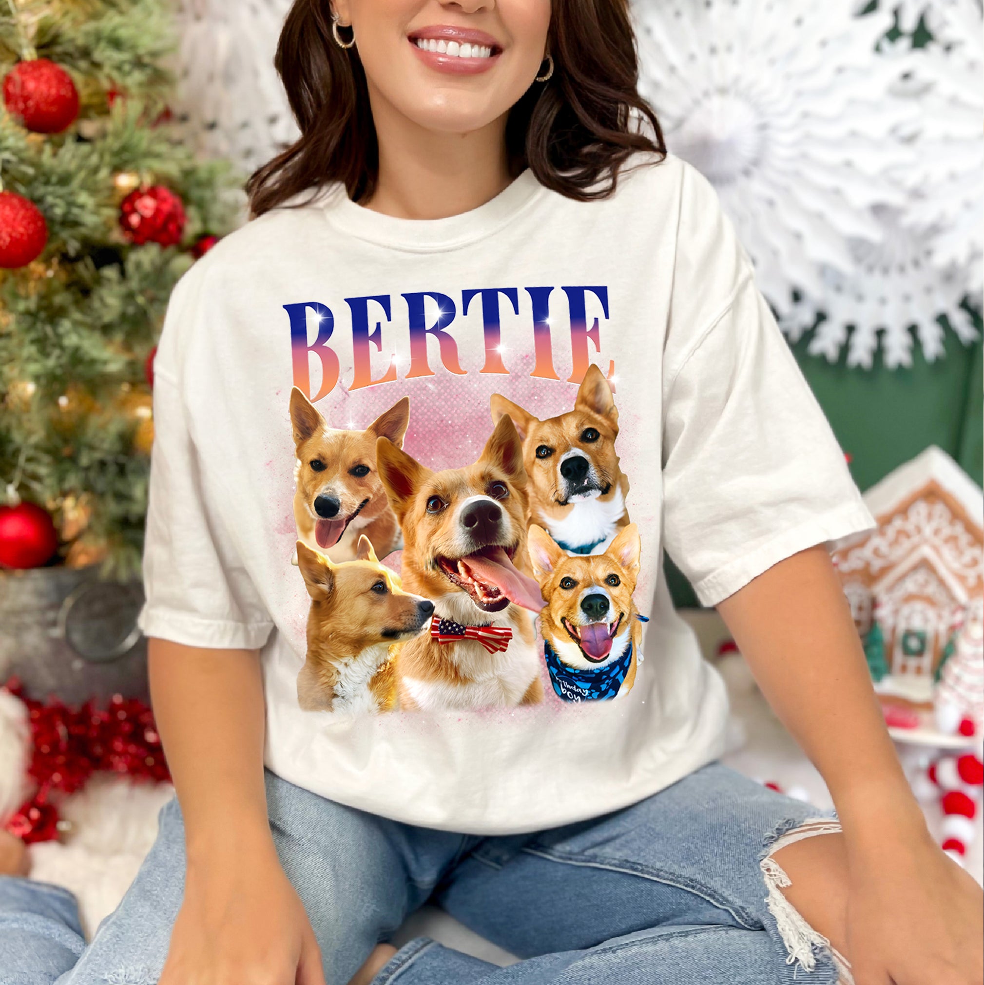 Custom Dog Face Shirt – Personalized Pet Photo Collage Tee