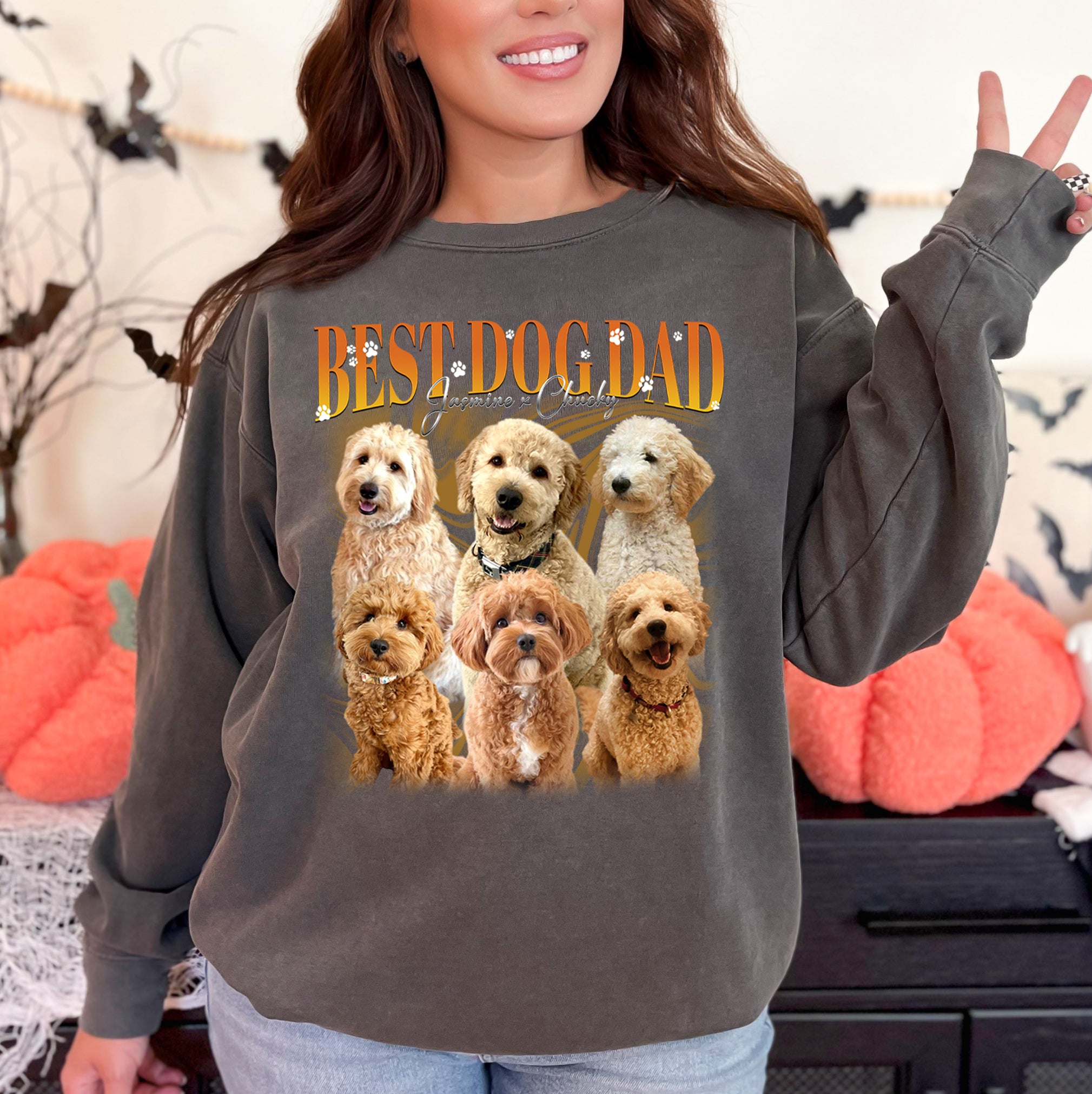 Retro Best Dog Dad Shirt – Custom Dog Face Graphic Tee