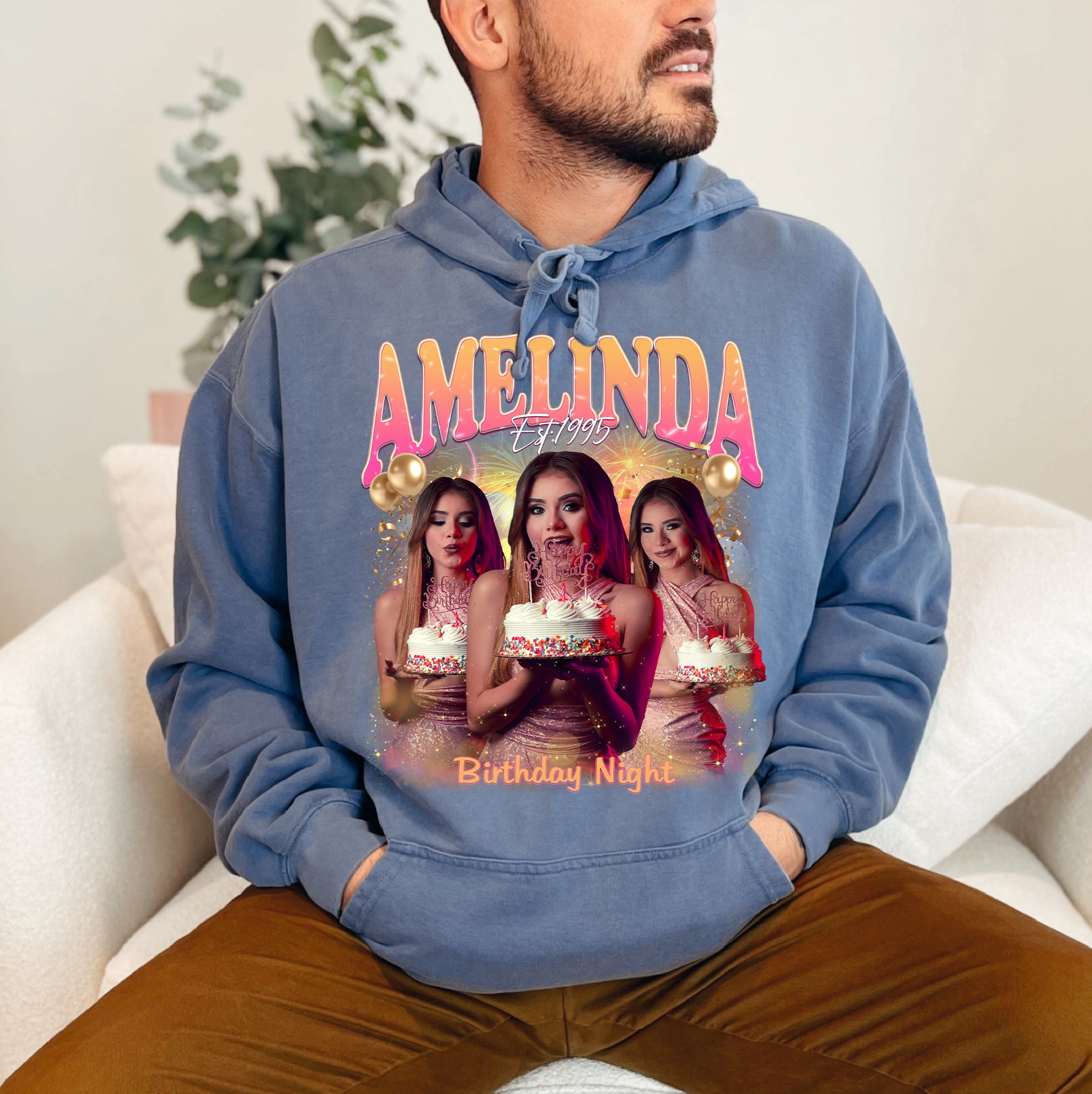 Custom Birthday Night T-Shirt – Personalized Name & Photo Party Tee