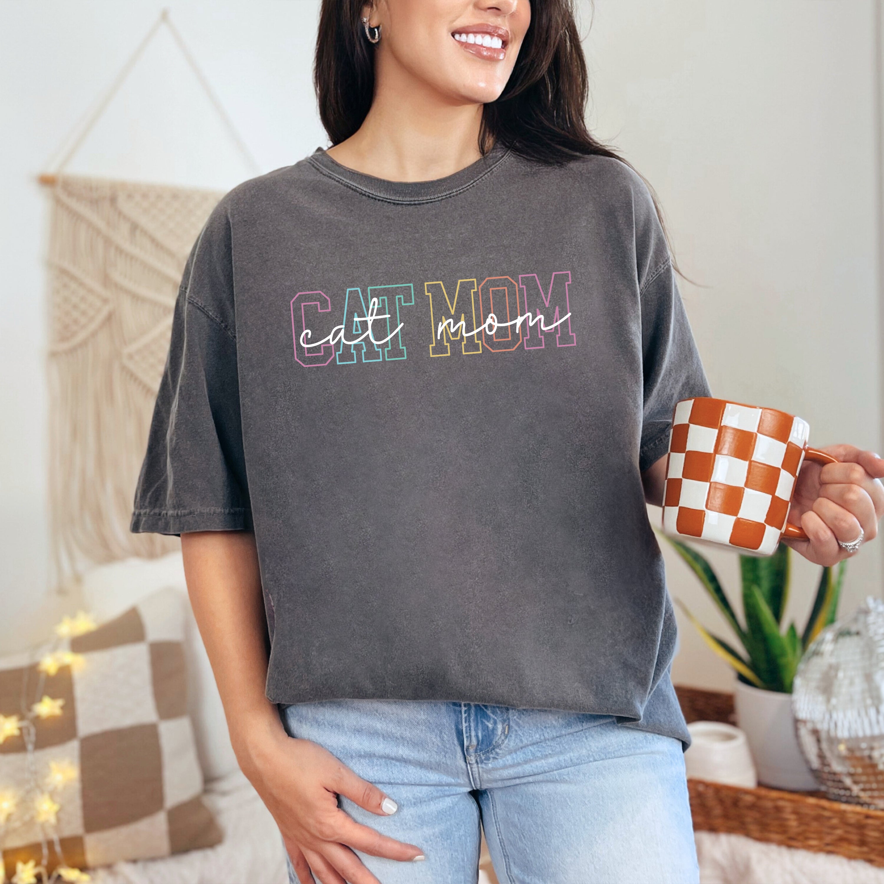 Comfort Colors Cat Mom Shirt, Gift For Cat Mom, Fur Mama
