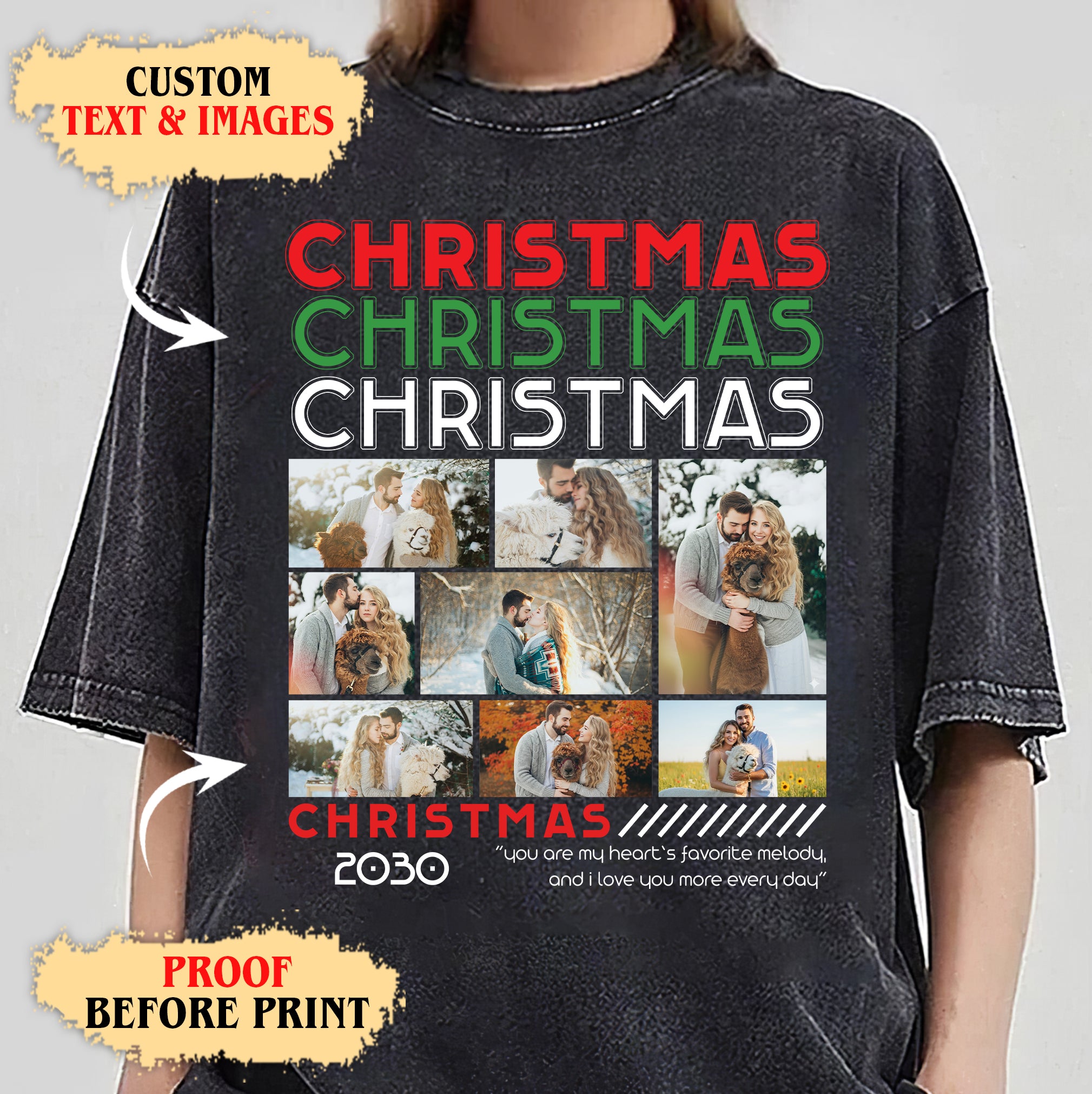 Christmas Memories Photo Collage Tee – Personalized Holiday Love T-Shirts