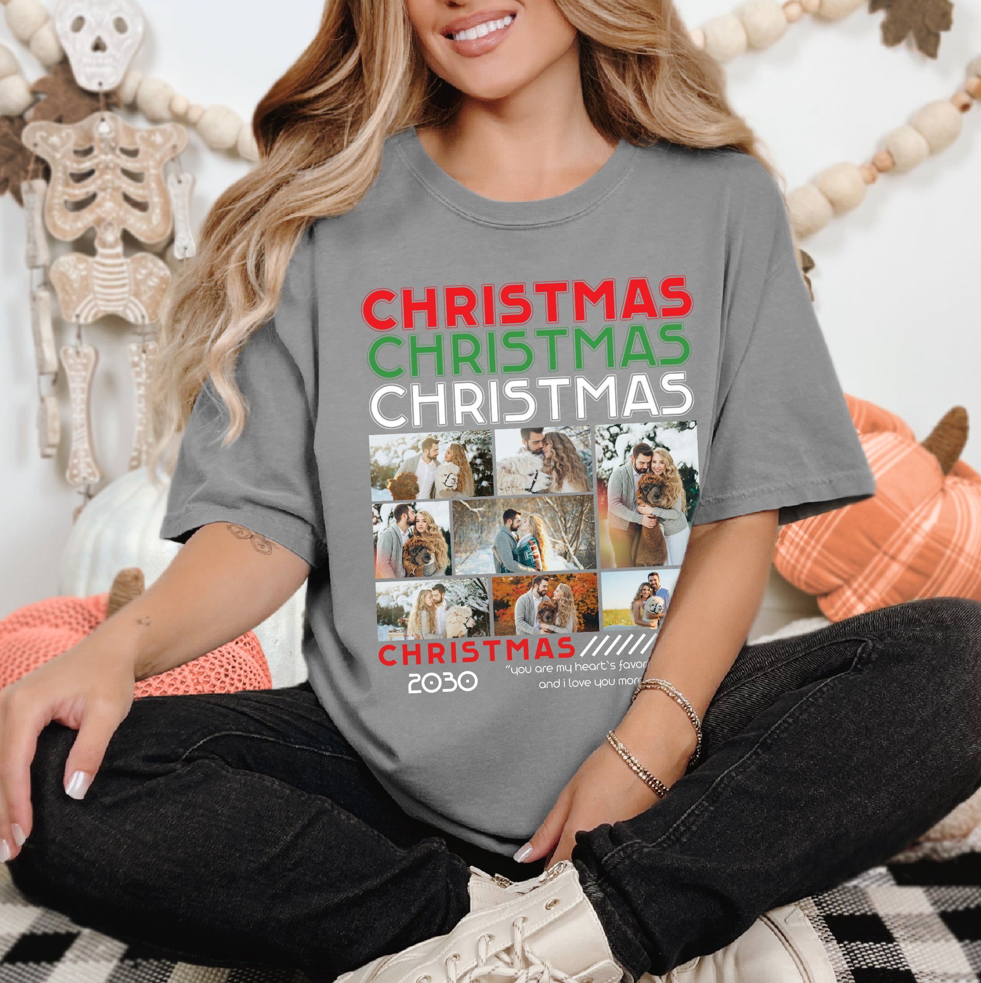 Christmas Memories Photo Collage Tee – Personalized Holiday Love T-Shirts
