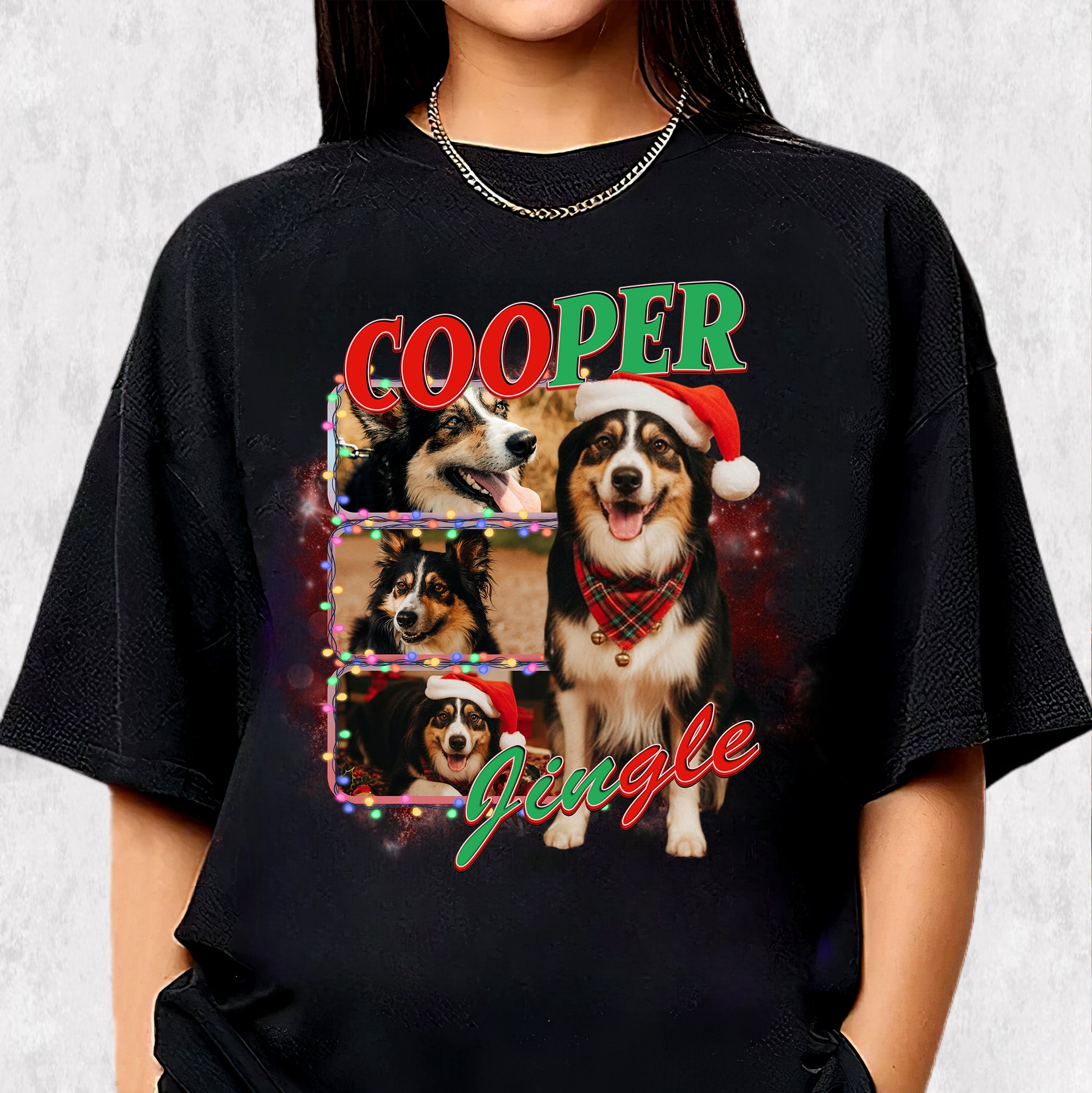 Custom Dog Photo Tee – Unique Christmas T-Shirts for Pet Lovers