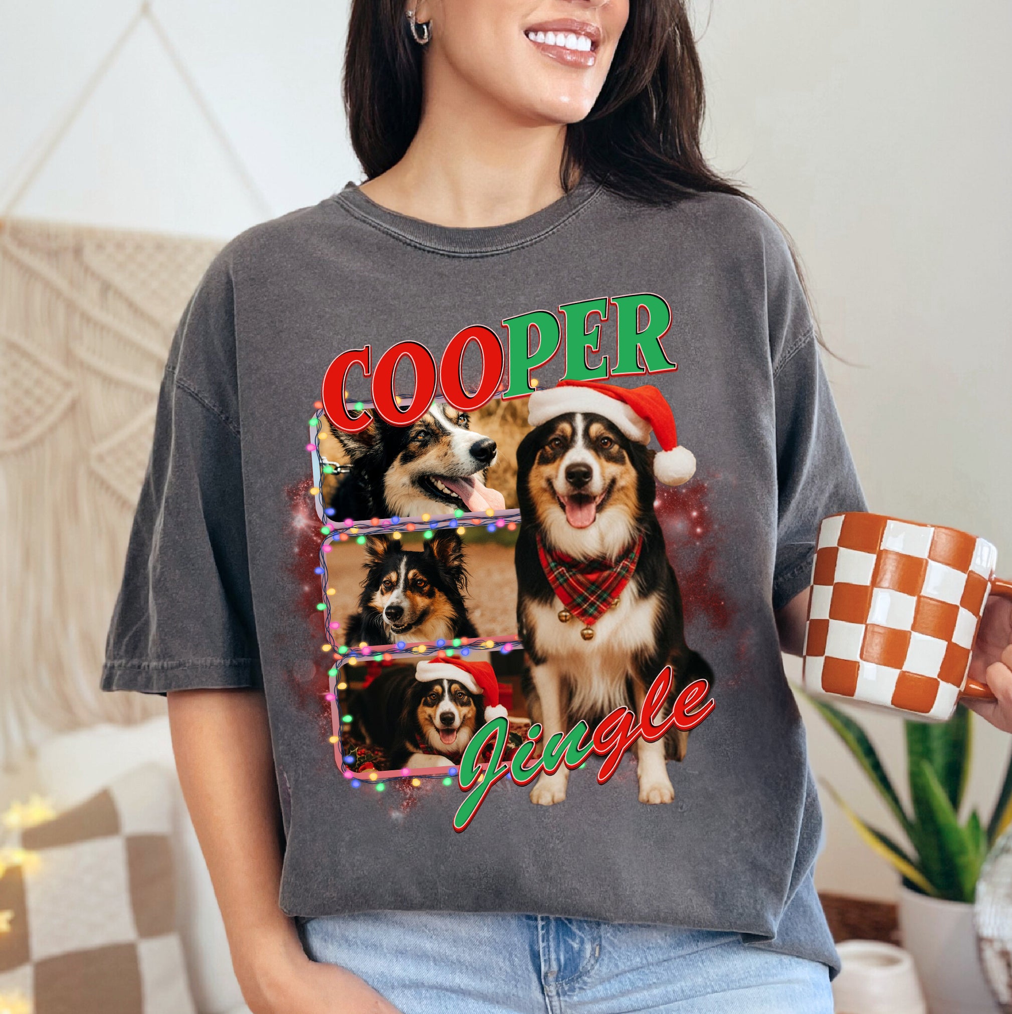 Custom Dog Photo Tee – Unique Christmas T-Shirts for Pet Lovers