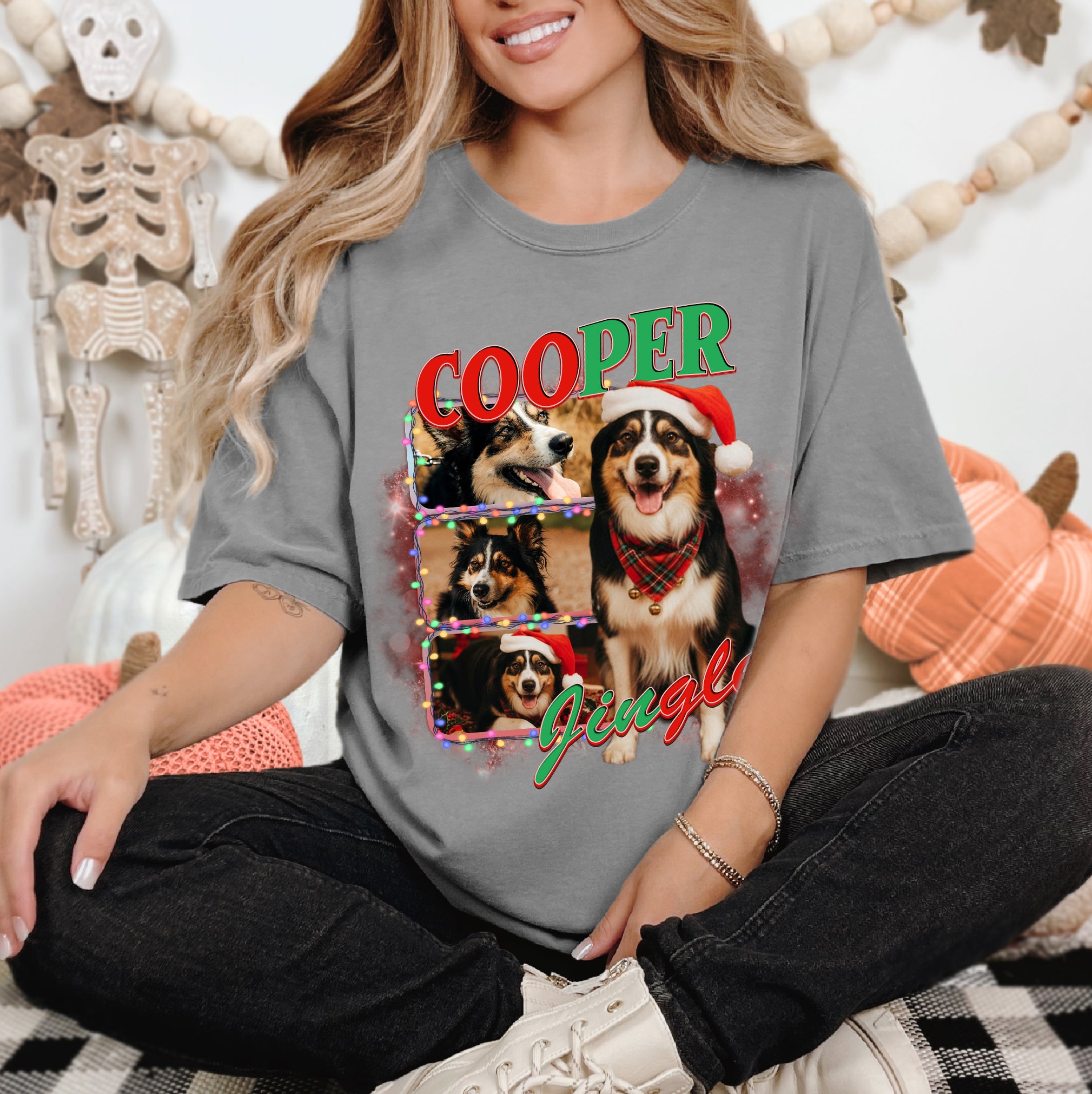 Custom Dog Photo Tee – Unique Christmas T-Shirts for Pet Lovers