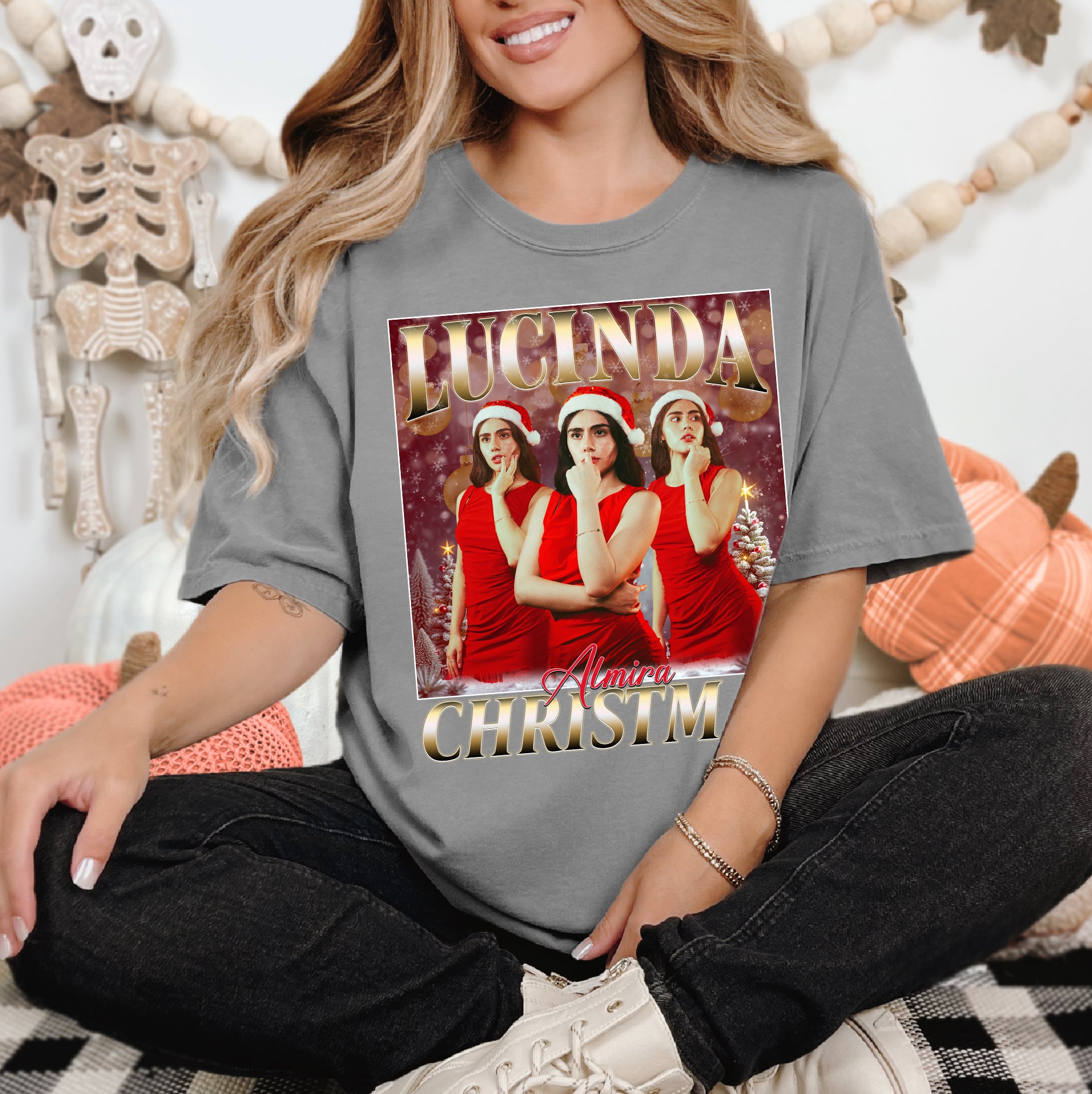 Custom Christmas Photo Tee - Personalized Holiday Comfort Colors T-Shirts