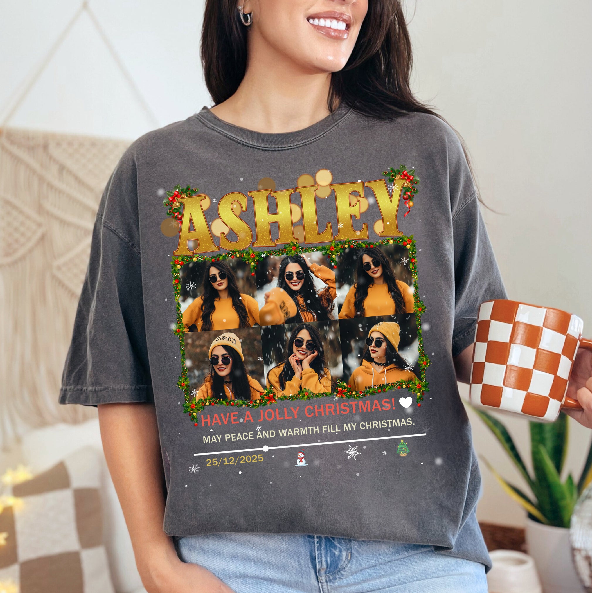 Personalized Holiday Memories Tee - Custom Christmas Photo T-Shirts Gift