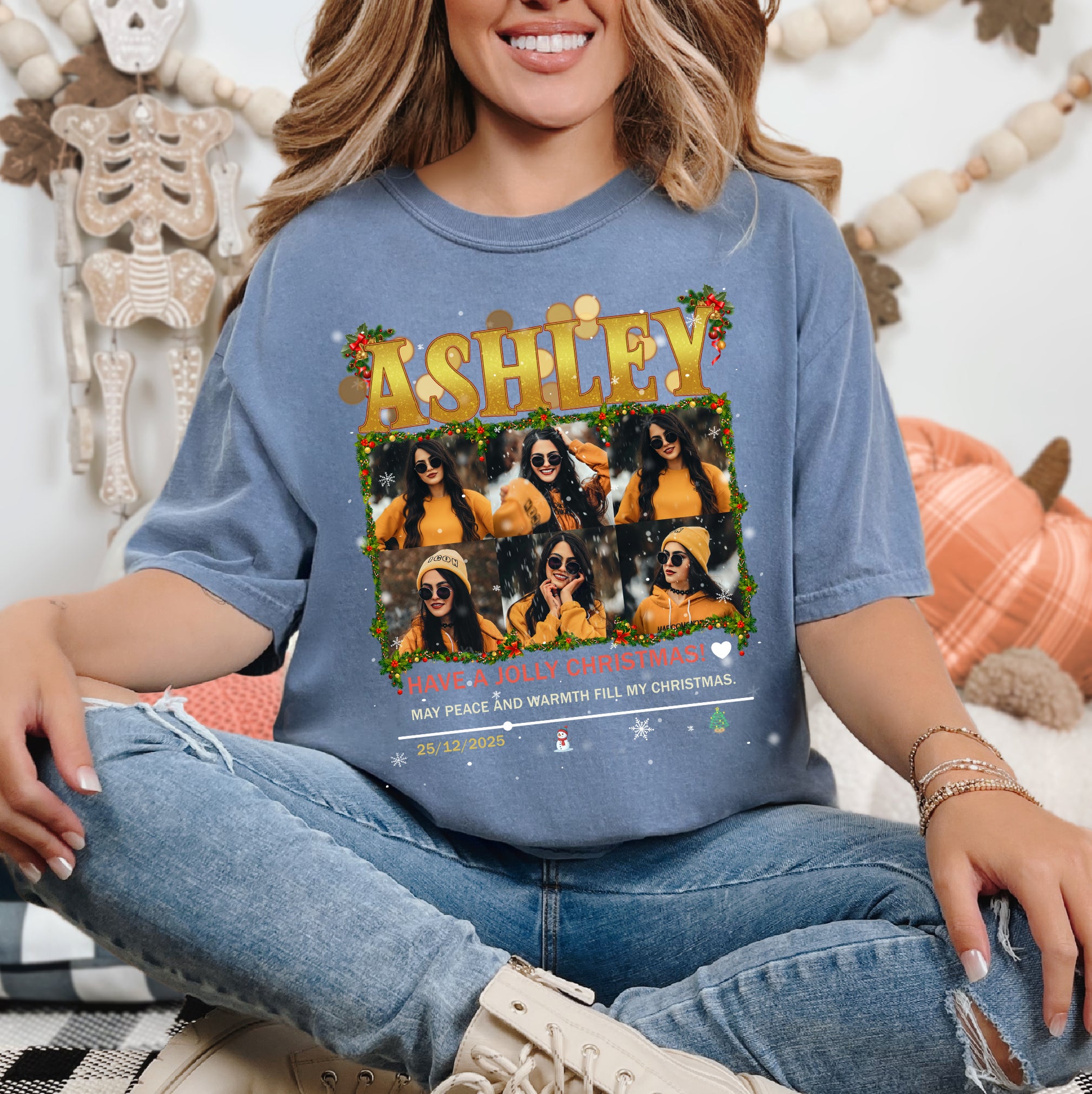 Personalized Holiday Memories Tee - Custom Christmas Photo T-Shirts Gift