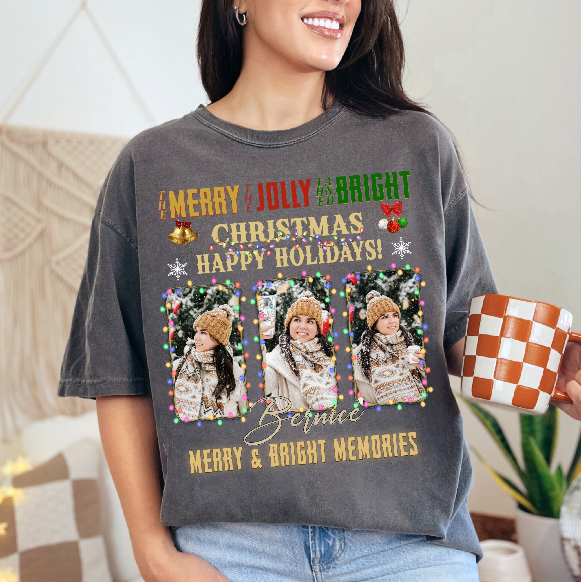 Winter Cheer Moments Tee - Personalized Merry & Bright Christmas T-Shirts