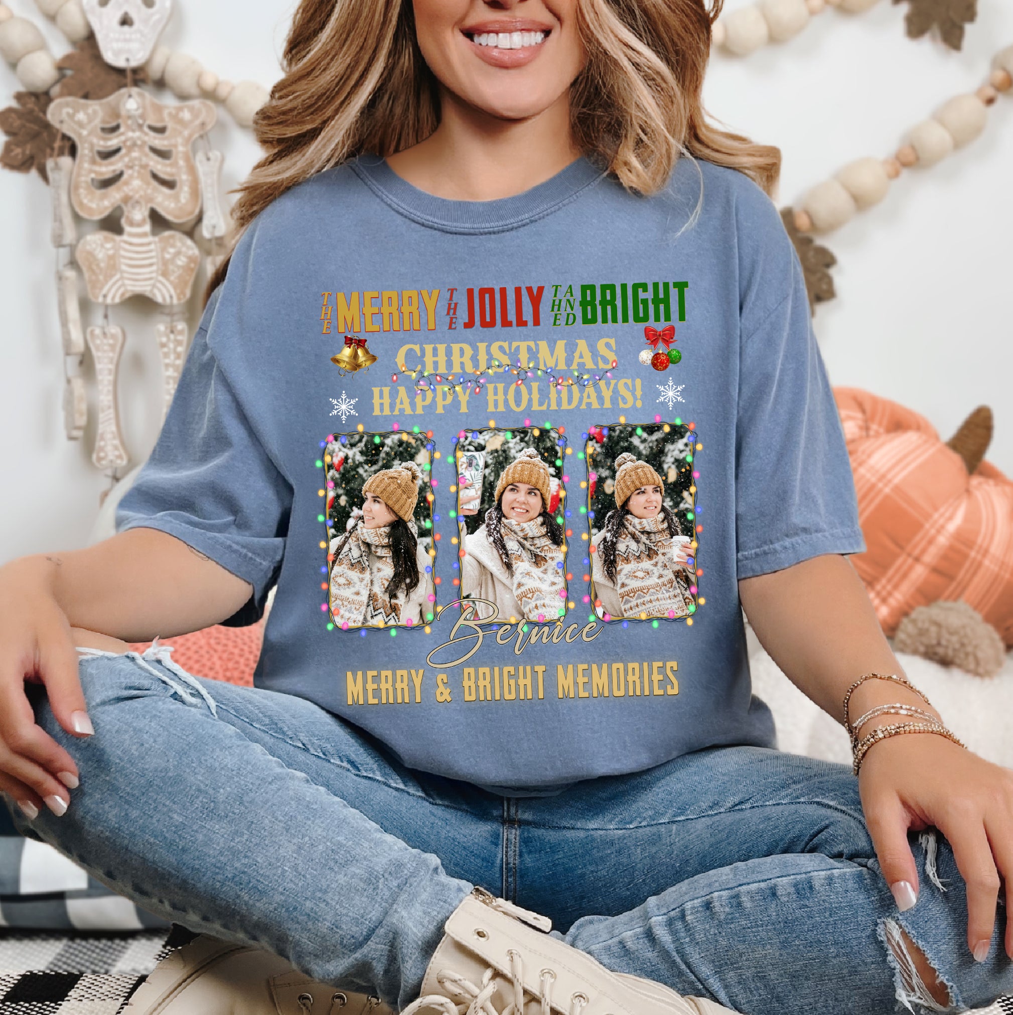 Winter Cheer Moments Tee - Personalized Merry & Bright Christmas T-Shirts