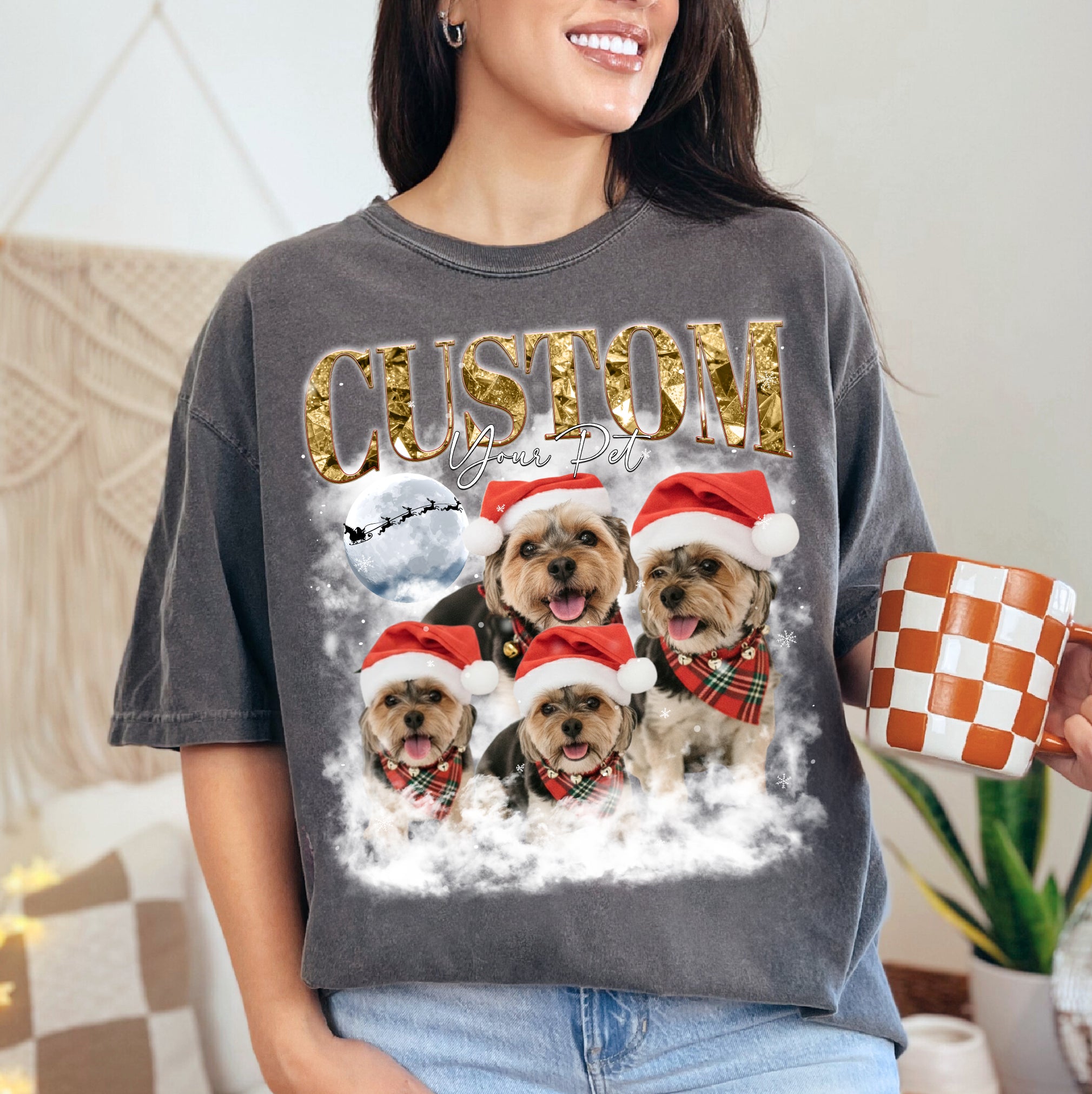 Merry Christmas Pet Photo Tee - Custom Dog Lover T-Shirts