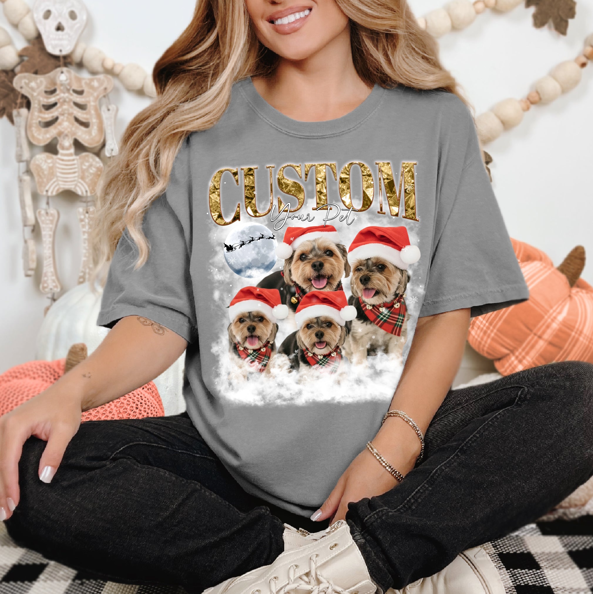 Merry Christmas Pet Photo Tee - Custom Dog Lover T-Shirts