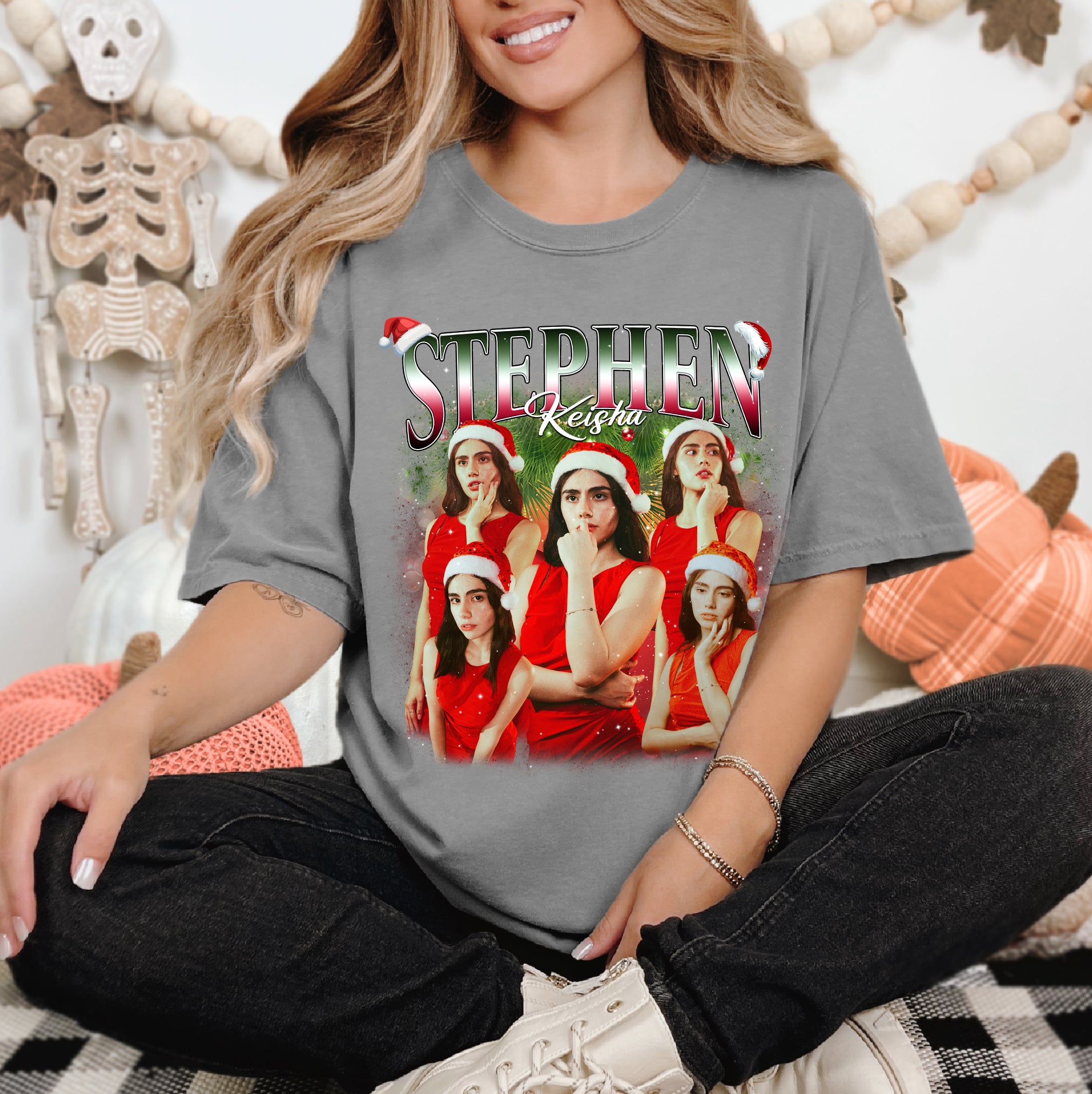 Custom Christmas Photo Tee - Personalized Holiday Comfort Colors T-Shirts