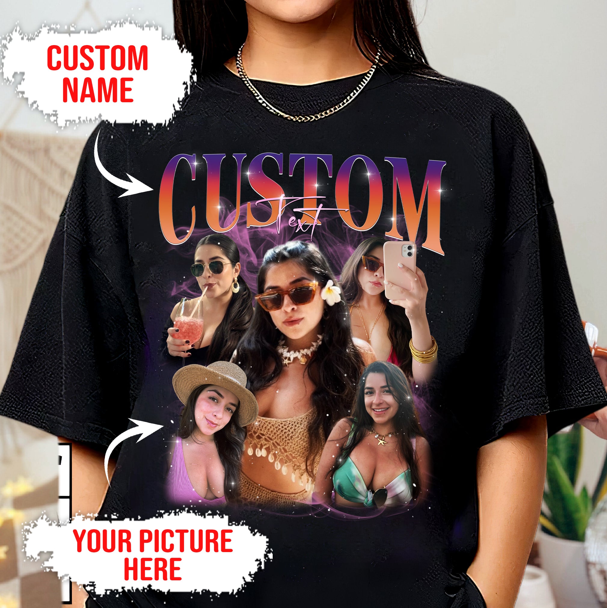 Personalized Gift for Mom – Custom Mama Est. Shirt with Kids’ Photos