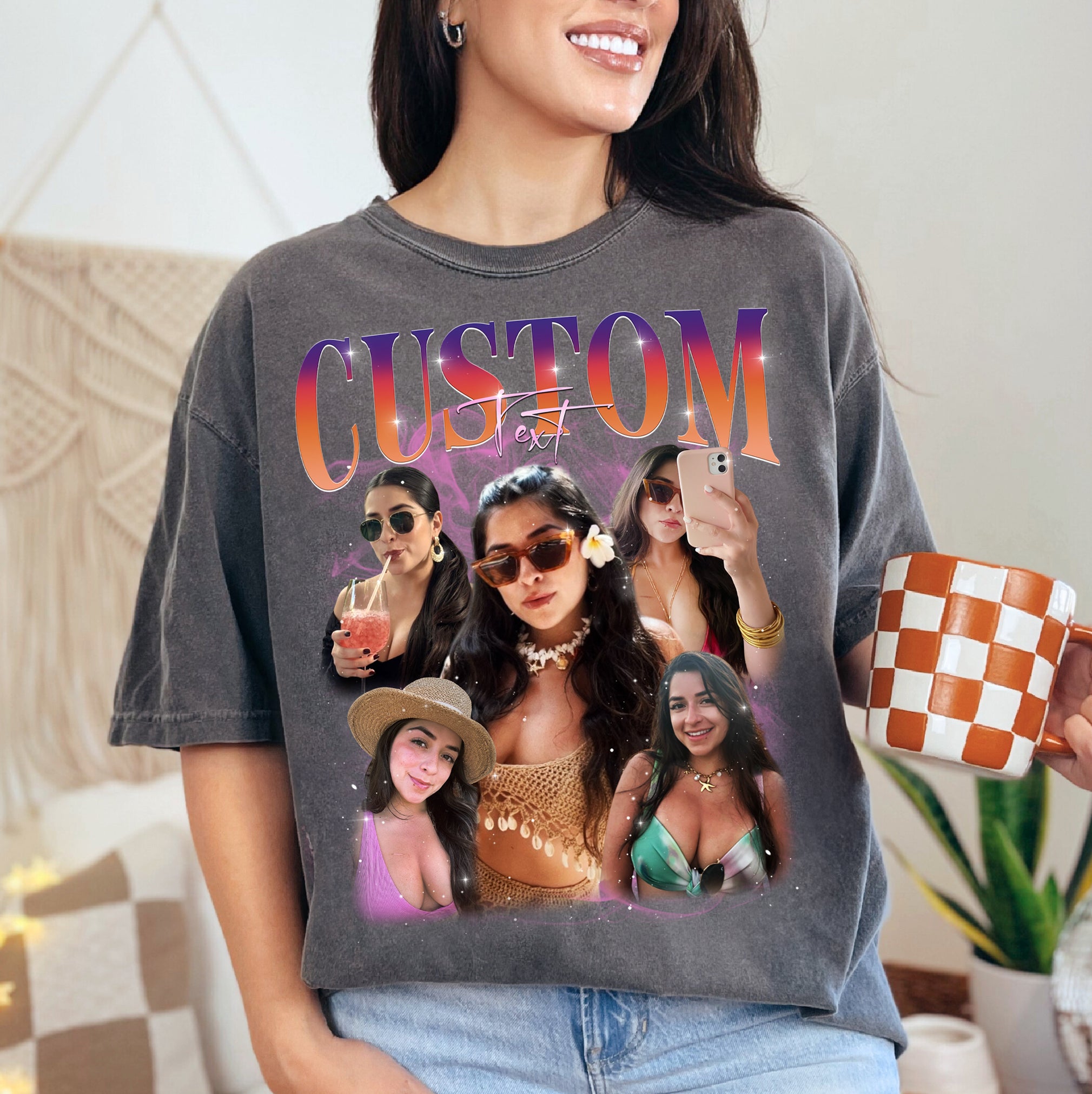 Personalized Gift for Mom – Custom Mama Est. Shirt with Kids’ Photos
