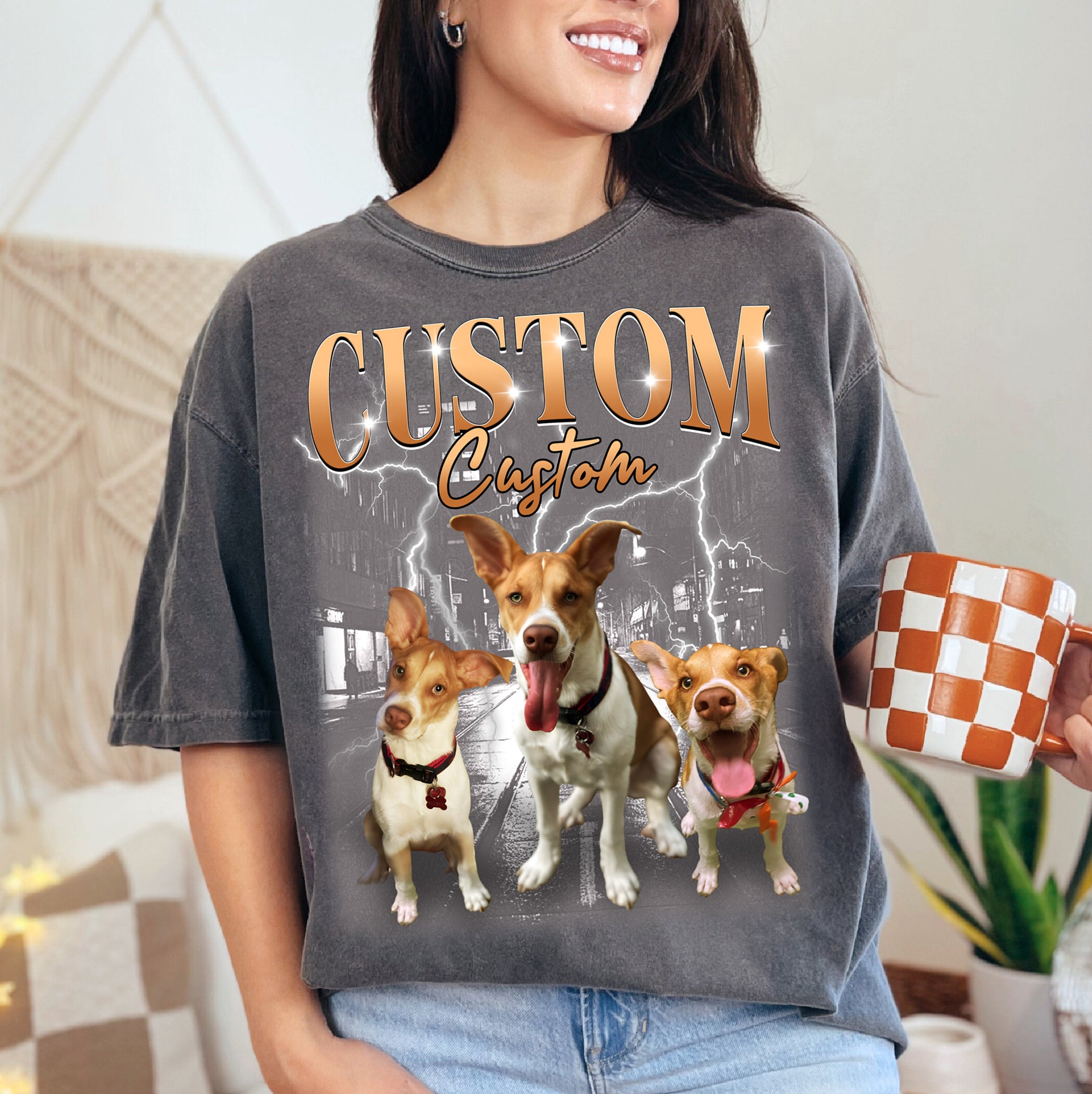 Custom Dog Face Shirt – Retro Pet Photo T-Shirt