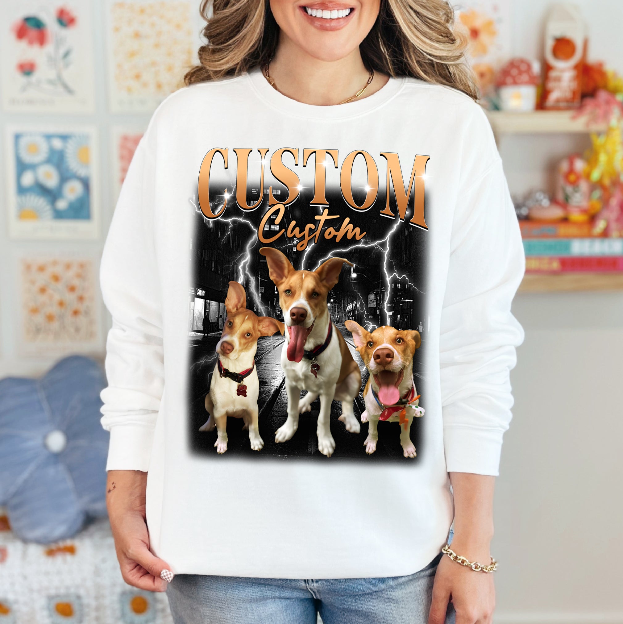 Custom Dog Face Shirt – Retro Pet Photo T-Shirt
