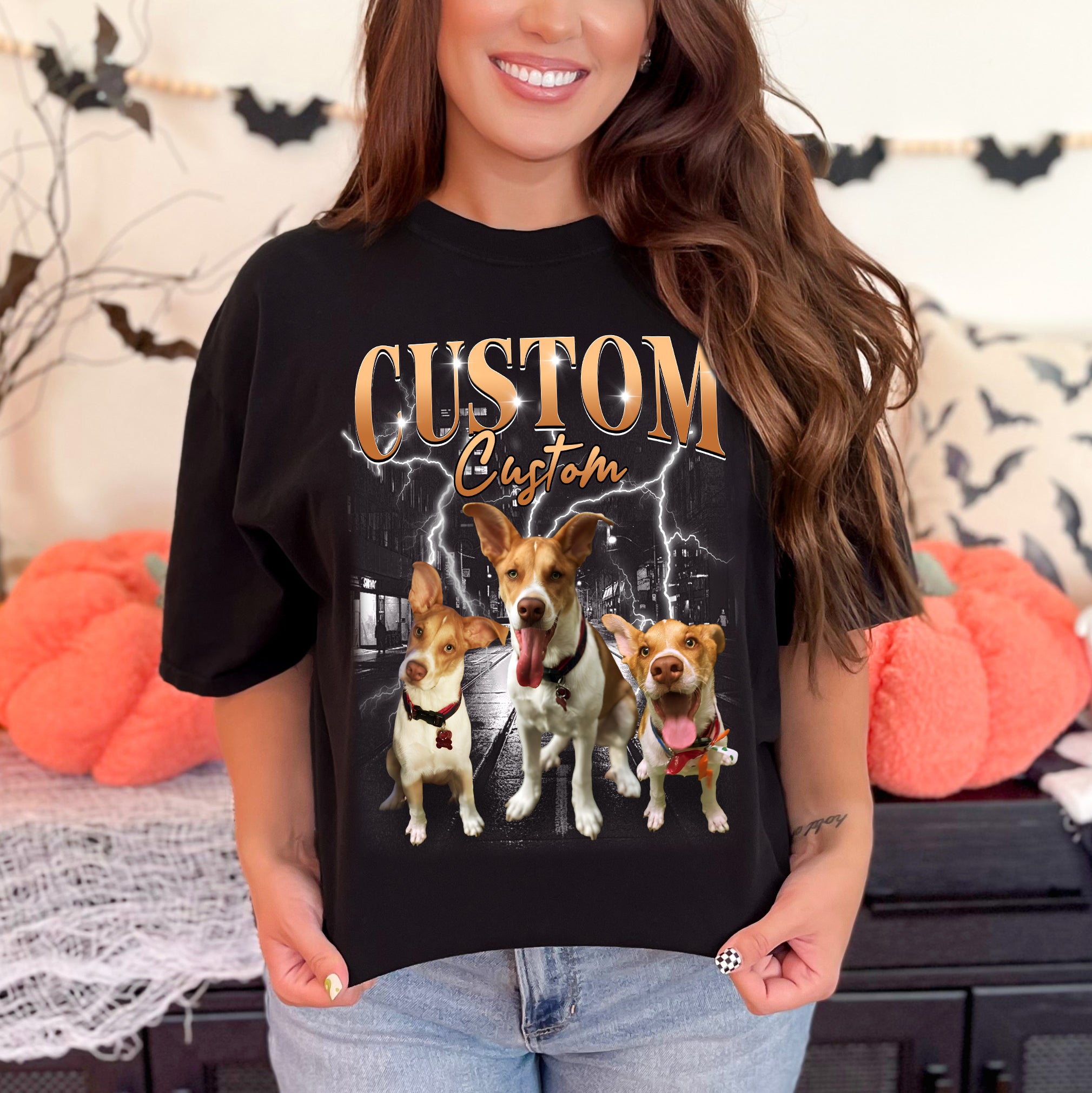 Custom Dog Face Shirt – Retro Pet Photo T-Shirt