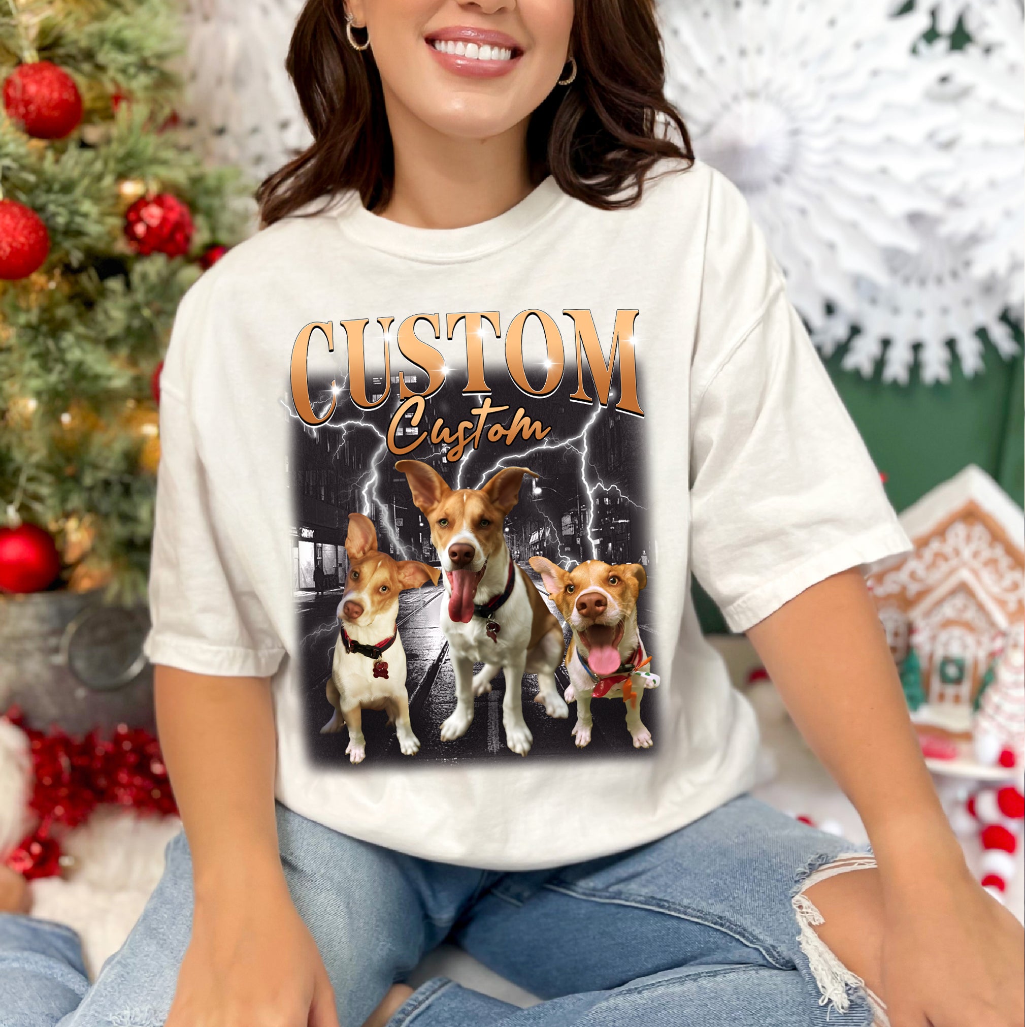 Custom Dog Face Shirt – Retro Pet Photo T-Shirt