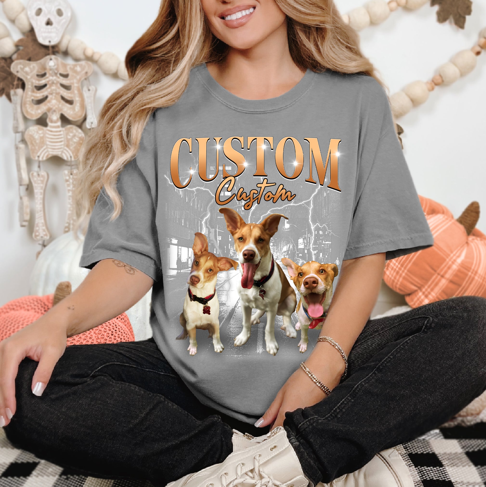 Custom Dog Face Shirt – Retro Pet Photo T-Shirt