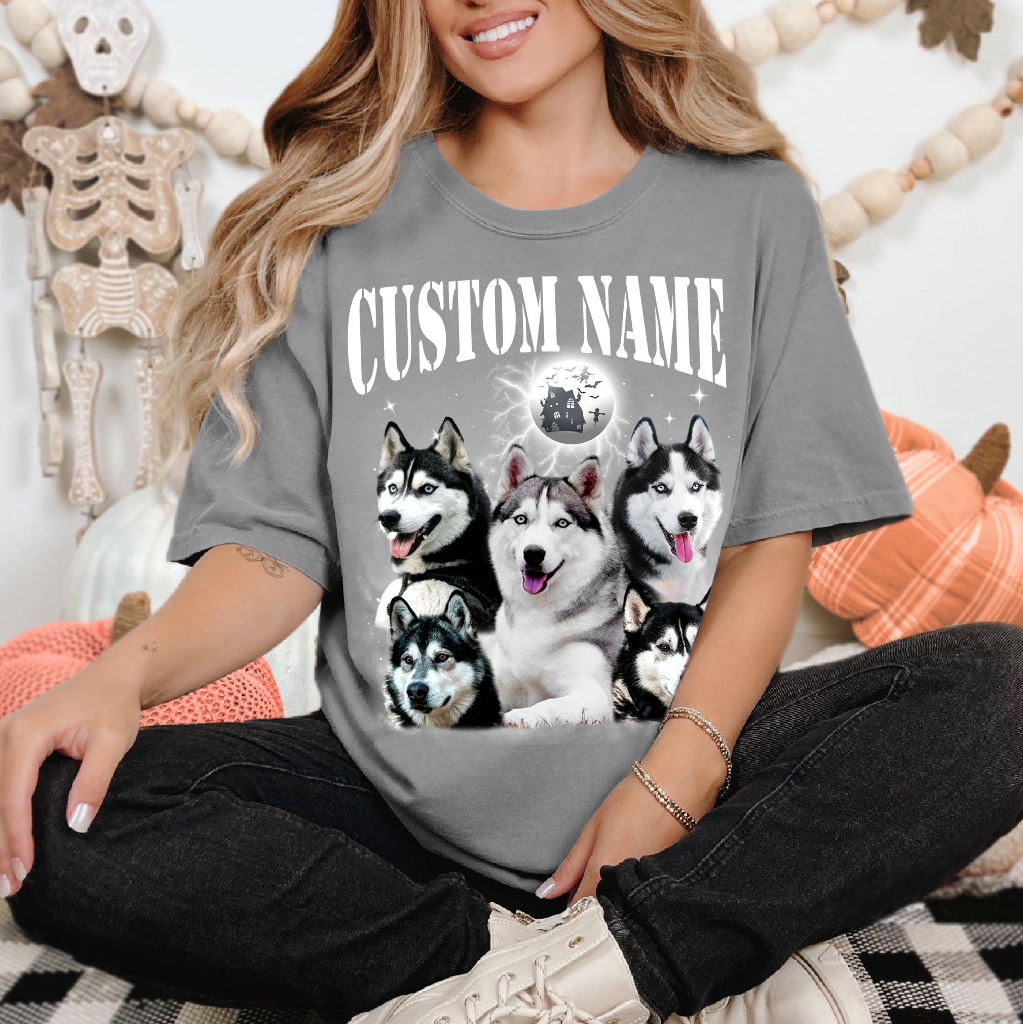 Custom Dog Face Shirt – Halloween Pet Portrait Comfort Tee