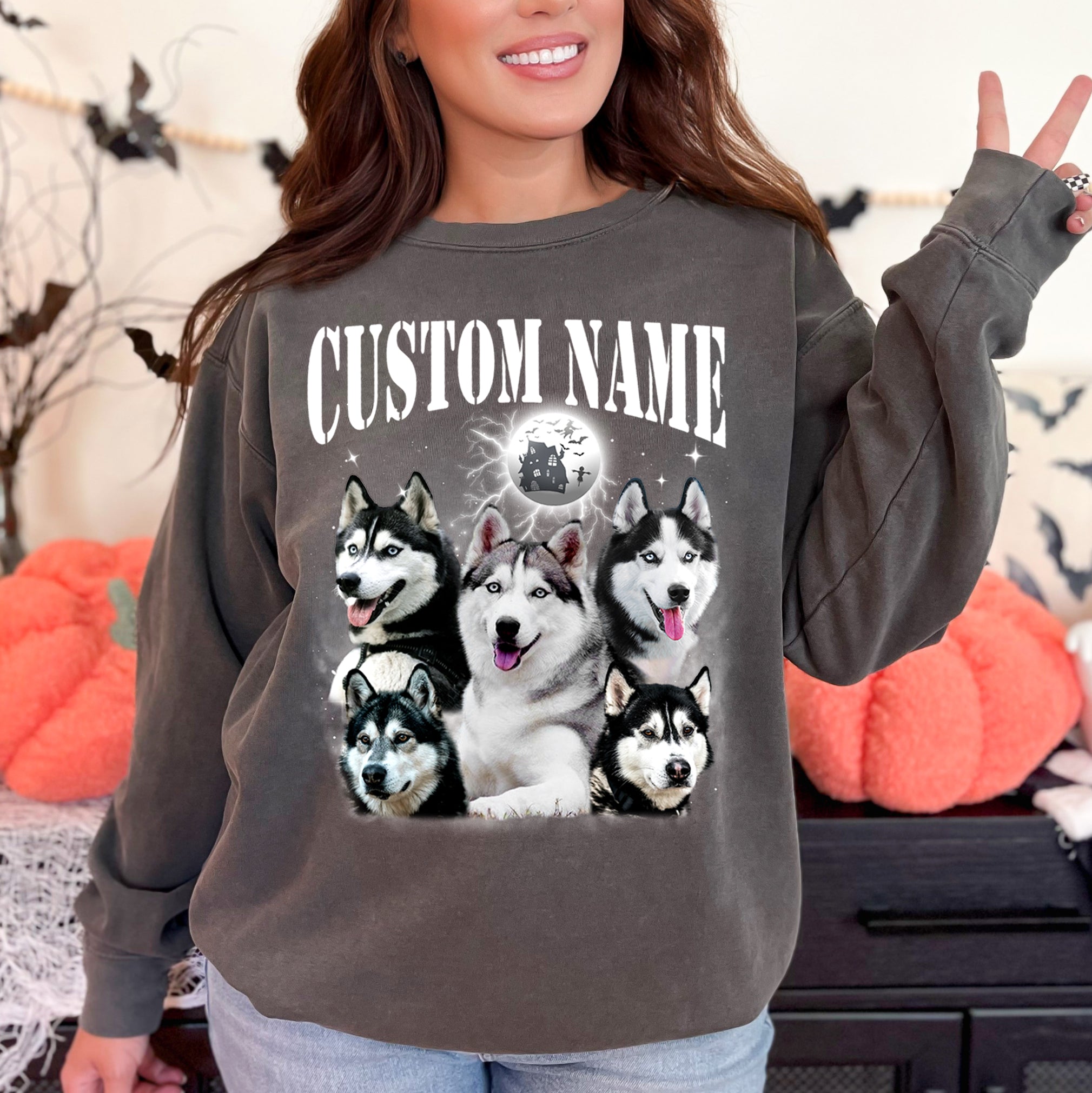Custom Dog Face Shirt – Halloween Pet Portrait Comfort Tee
