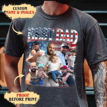 Custom Dad Shirt with Photos – Patriotic 4th of July Tee
