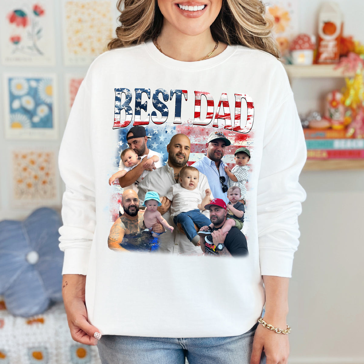 Custom Dad Shirt with Photos – Patriotic 4th of July Tee
