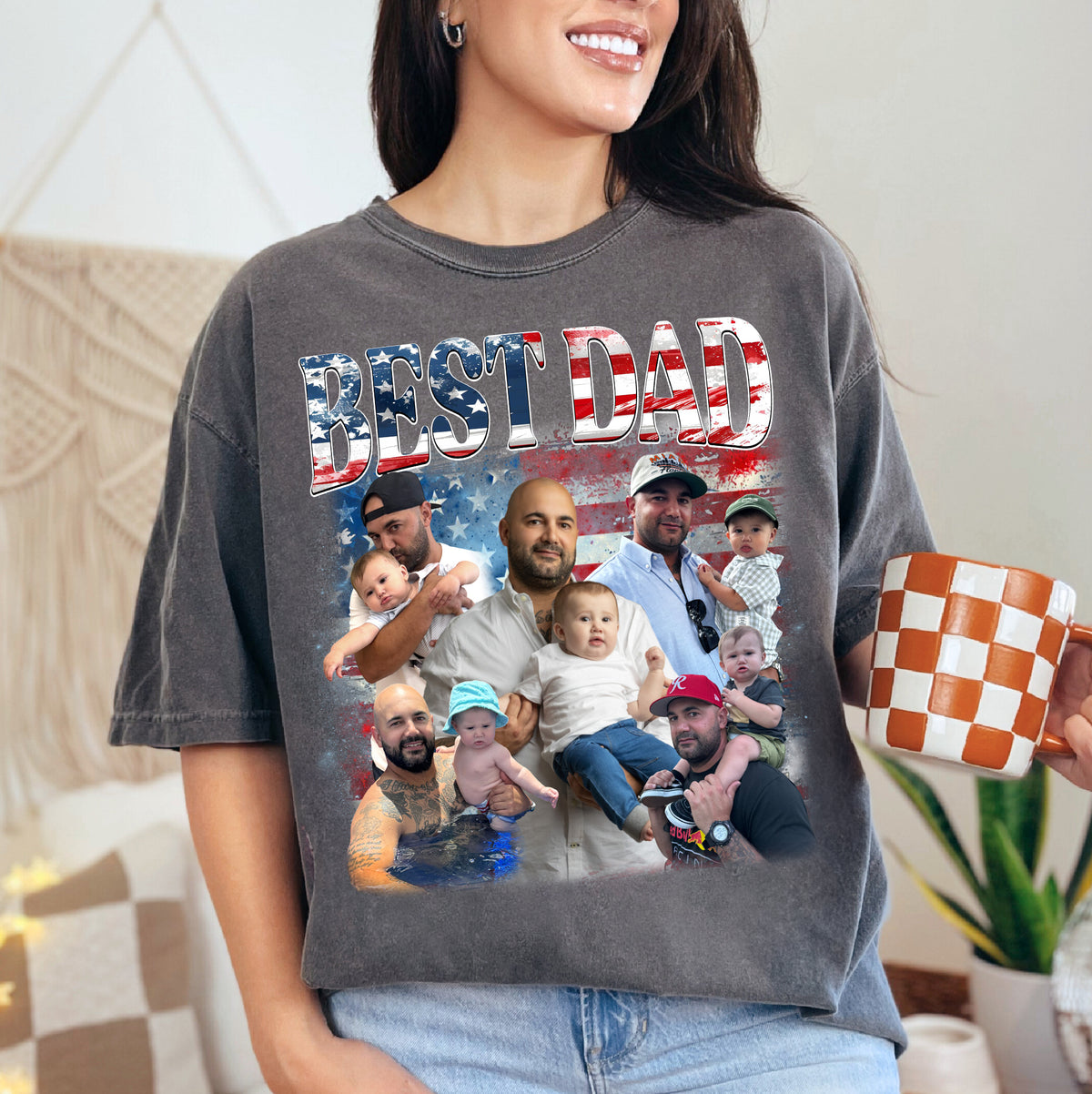 Custom Dad Shirt with Photos – Patriotic 4th of July Tee