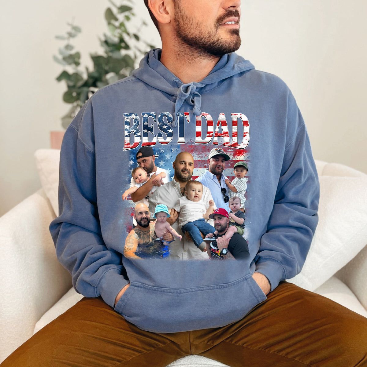Custom Dad Shirt with Photos – Patriotic 4th of July Tee