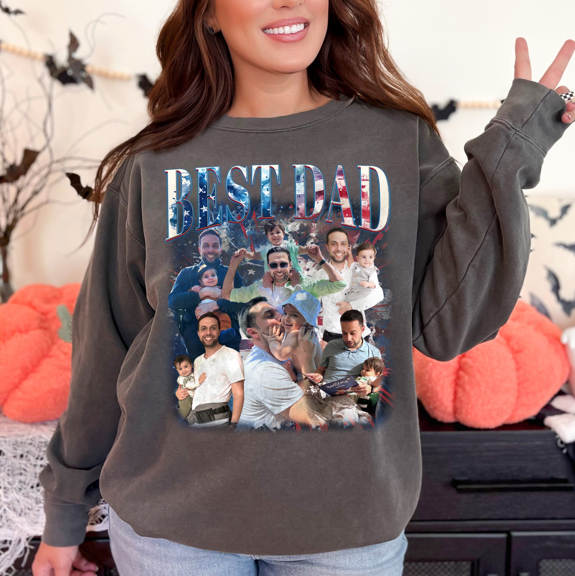 Custom Best Dad Shirt with Photos – Patriotic 4th of July Tee