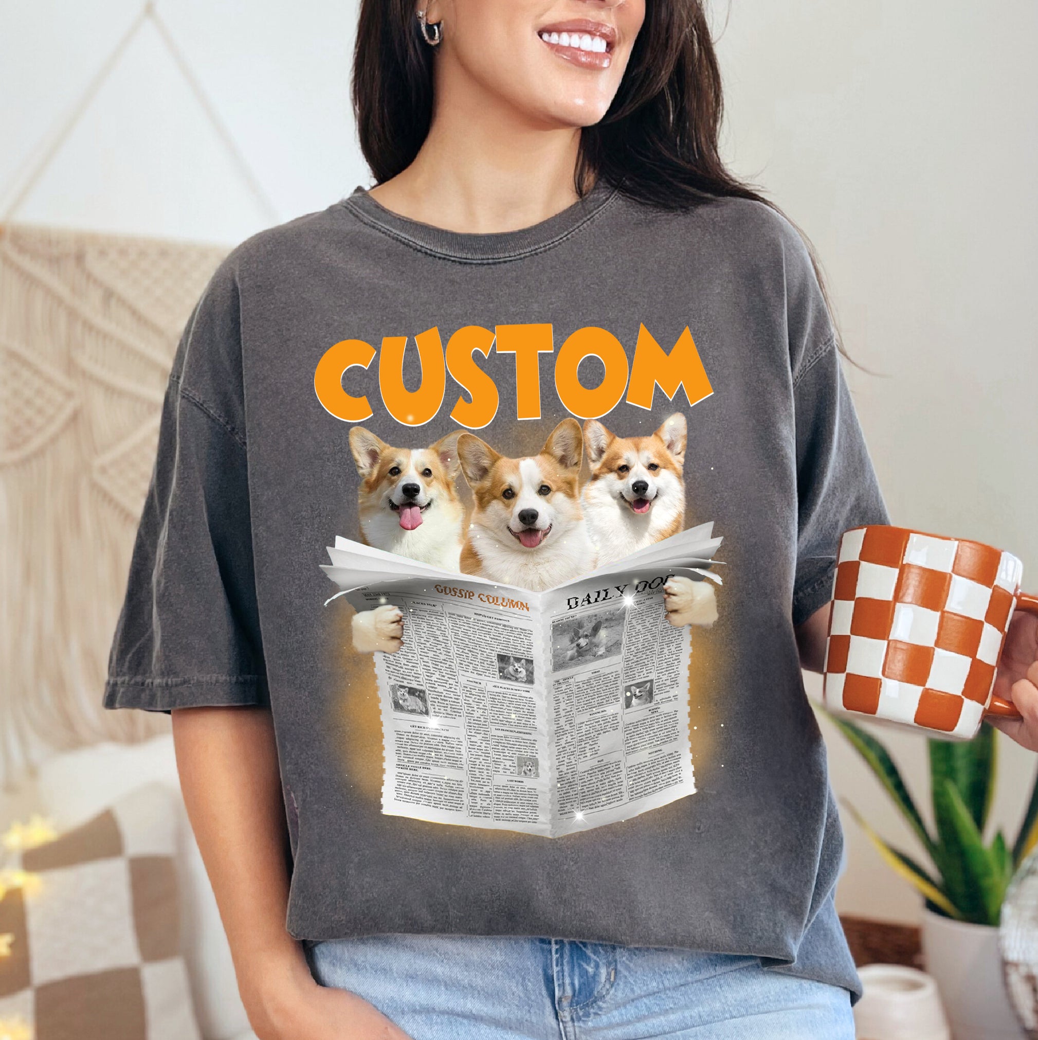 Funny Dog Shirt – Custom Dog Face Graphic Tee