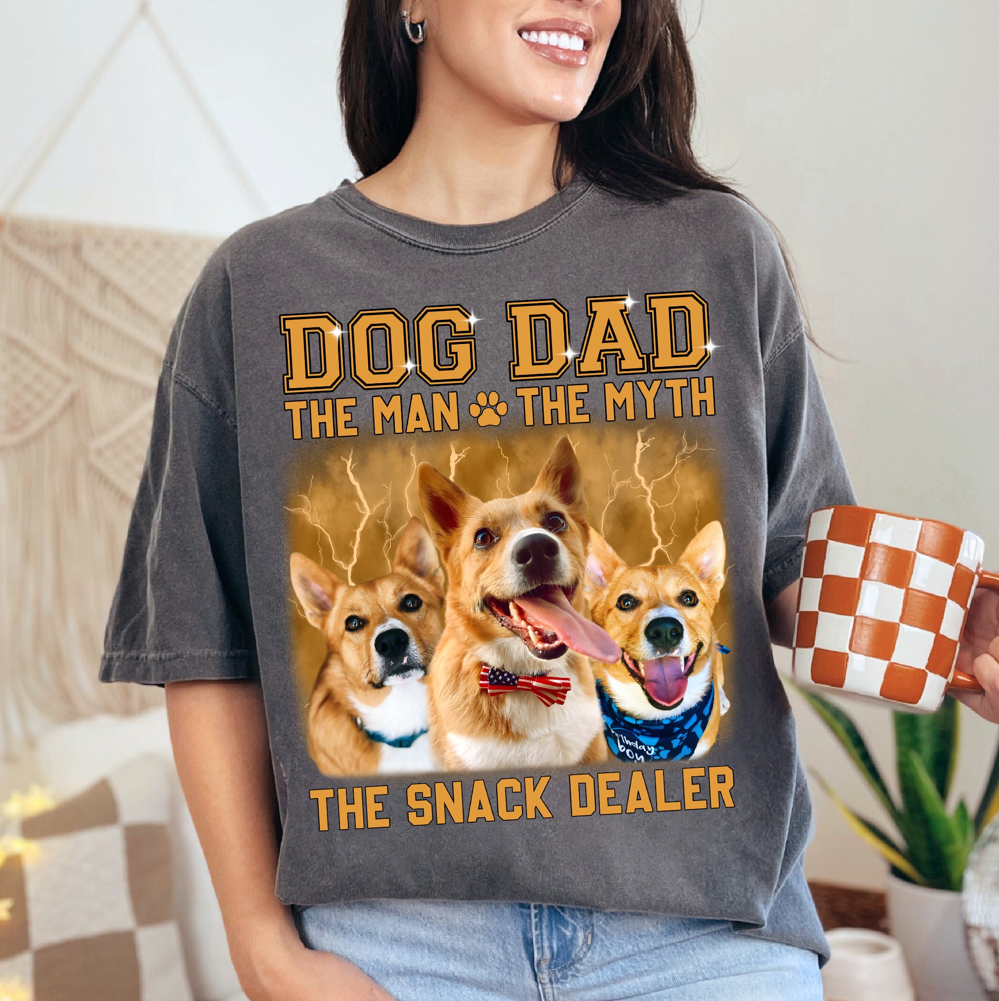 Dog Dad The Man The Myth Shirt – Custom Pet Photo Gift