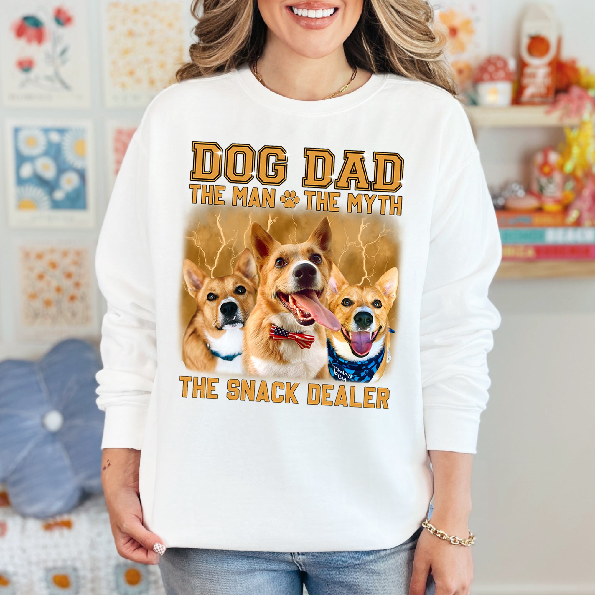 Dog Dad The Man The Myth Shirt – Custom Pet Photo Gift