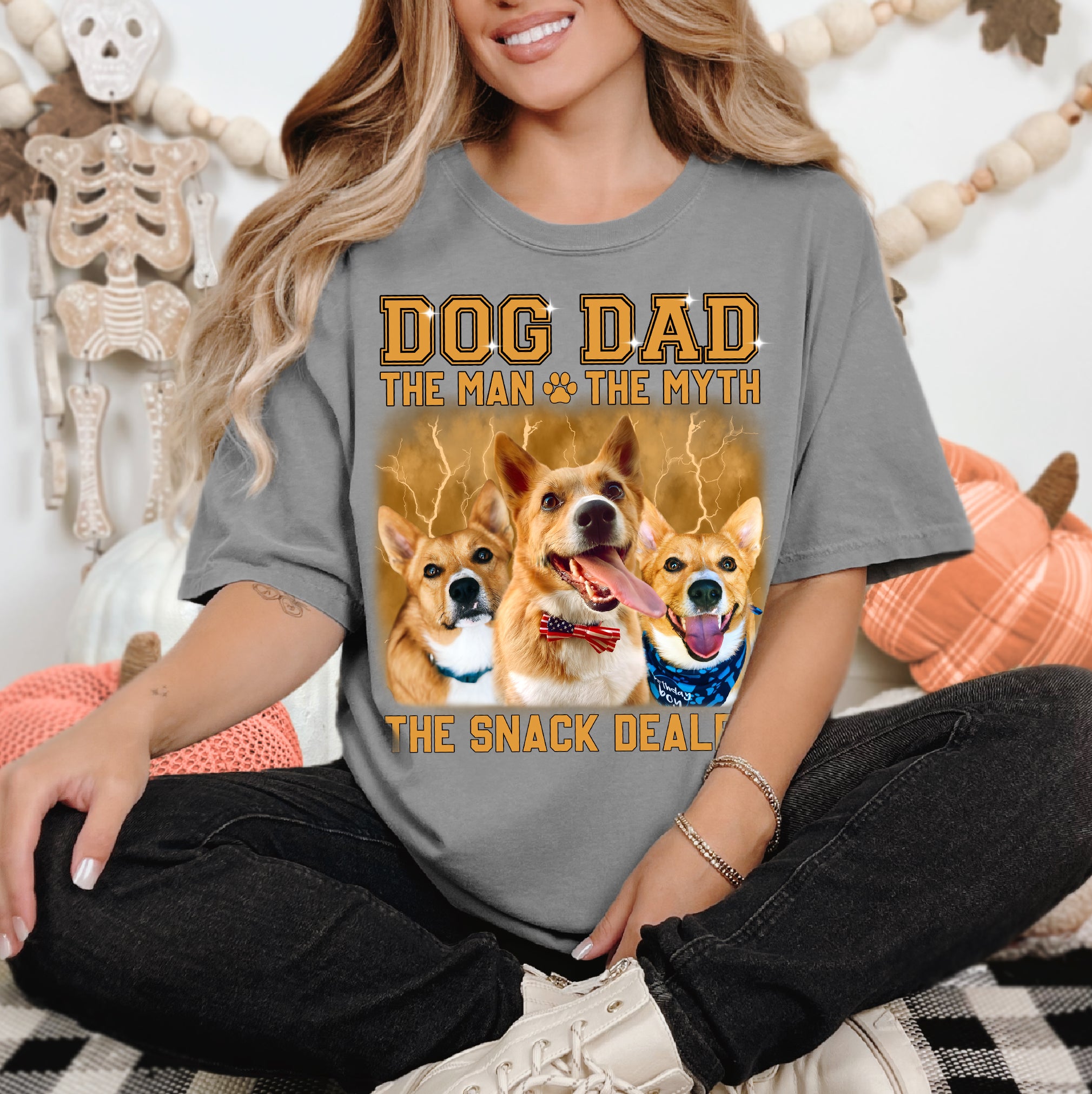 Dog Dad The Man The Myth Shirt – Custom Pet Photo Gift