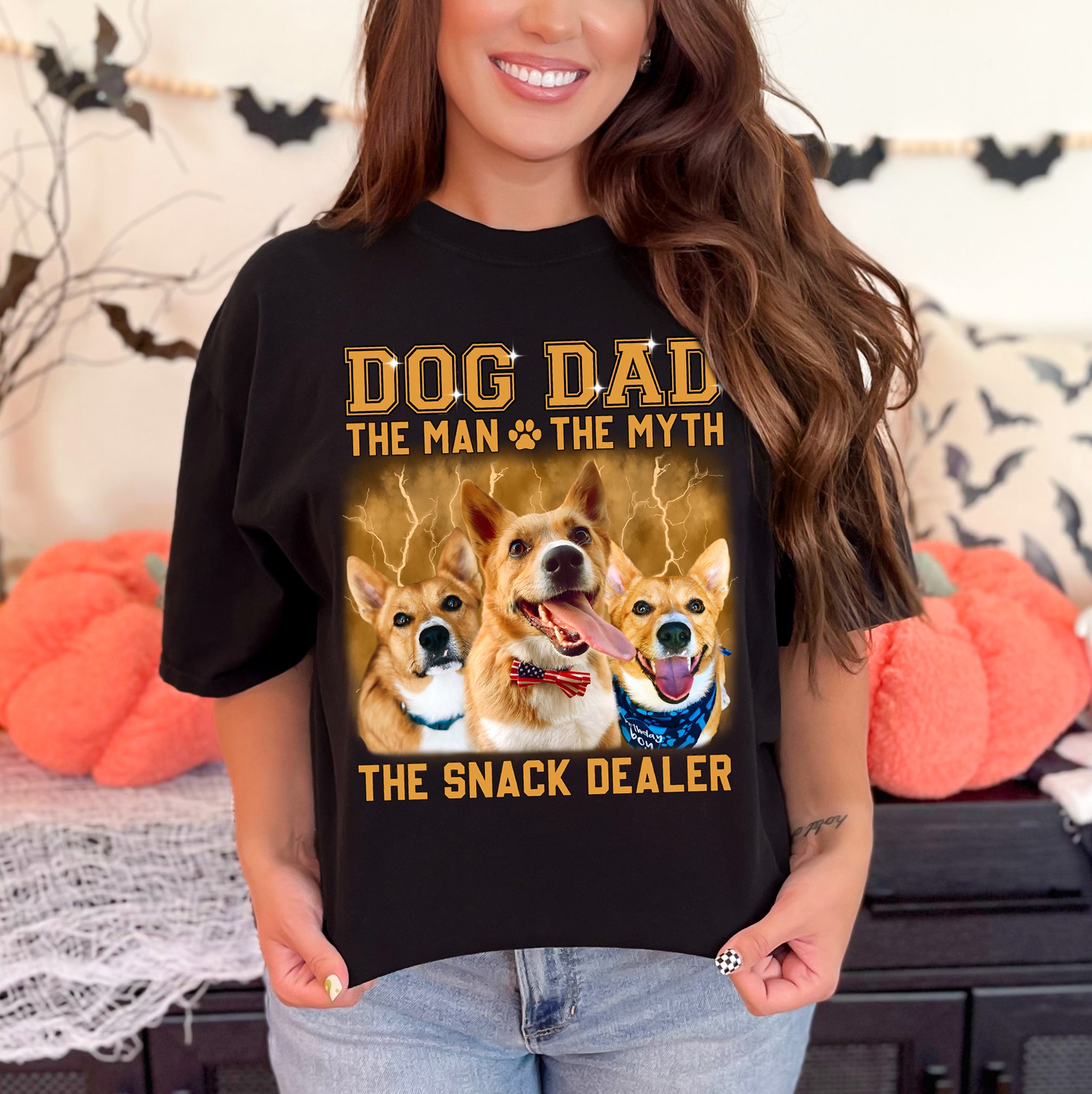 Dog Dad The Man The Myth Shirt – Custom Pet Photo Gift