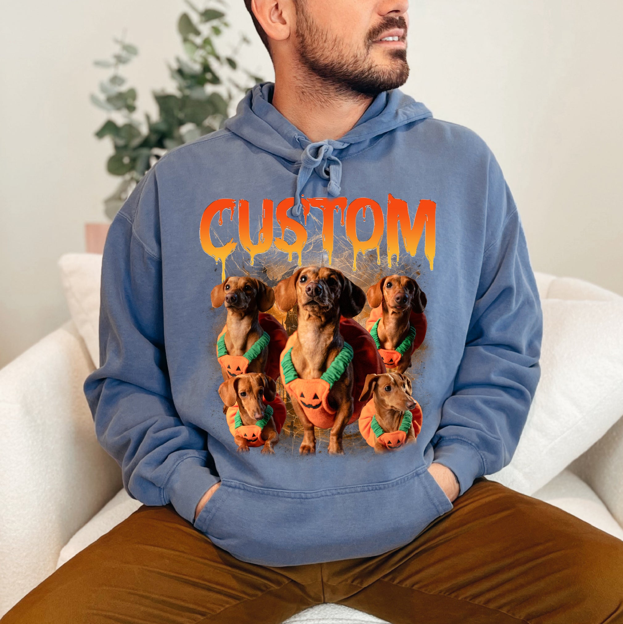 Pumpkin Dog Halloween Shirt – Custom Comfort Colors Graphic Tee