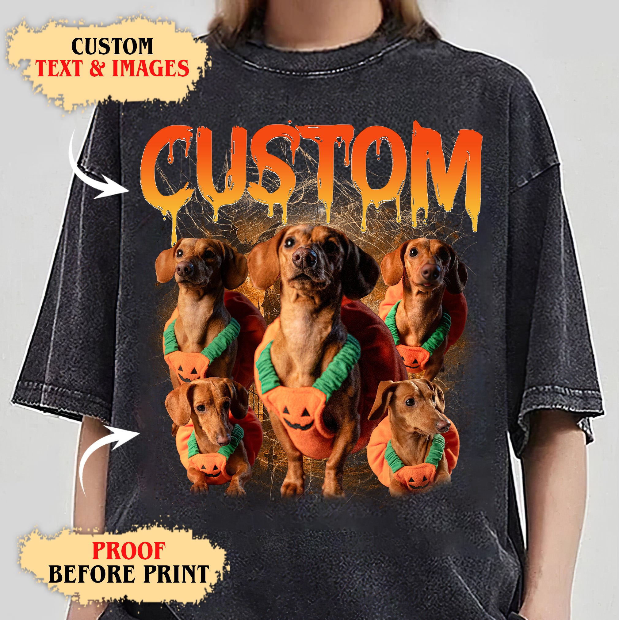 Pumpkin Dog Halloween Shirt – Custom Comfort Colors Graphic Tee
