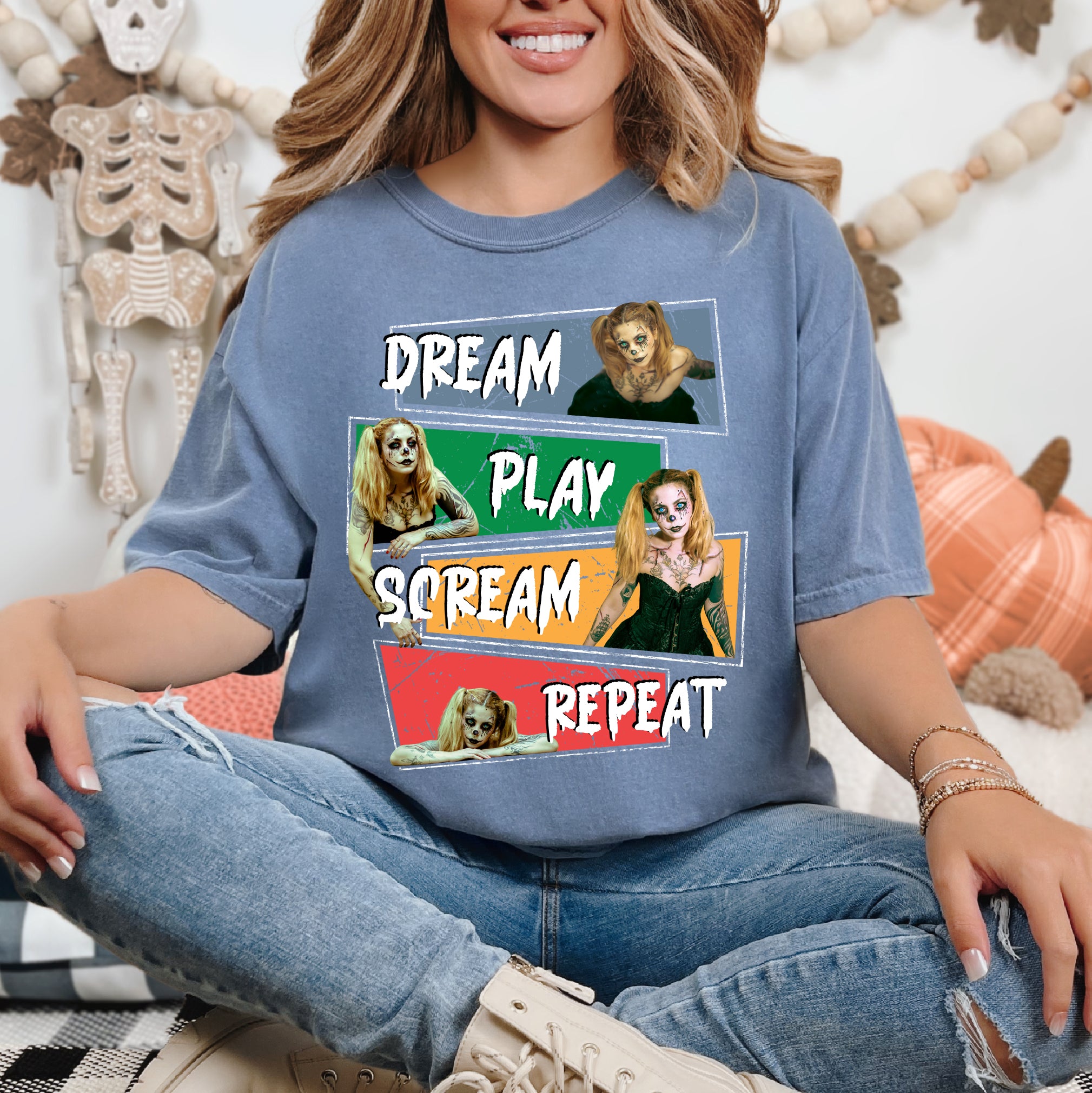 Customizable Halloween Shirt – Creepy Doll Comfort Colors Tee