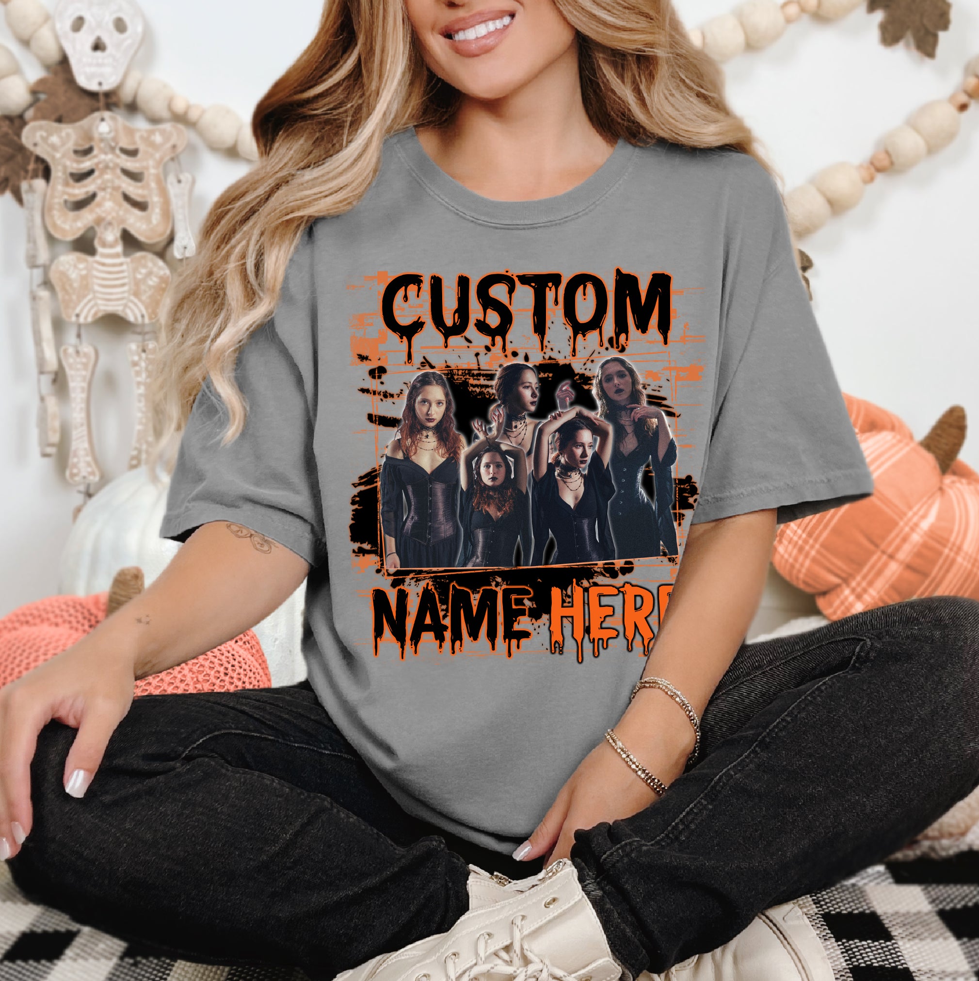 Haunted Souls Comfort Colors Tee – A Spooky Custom Halloween Shirt