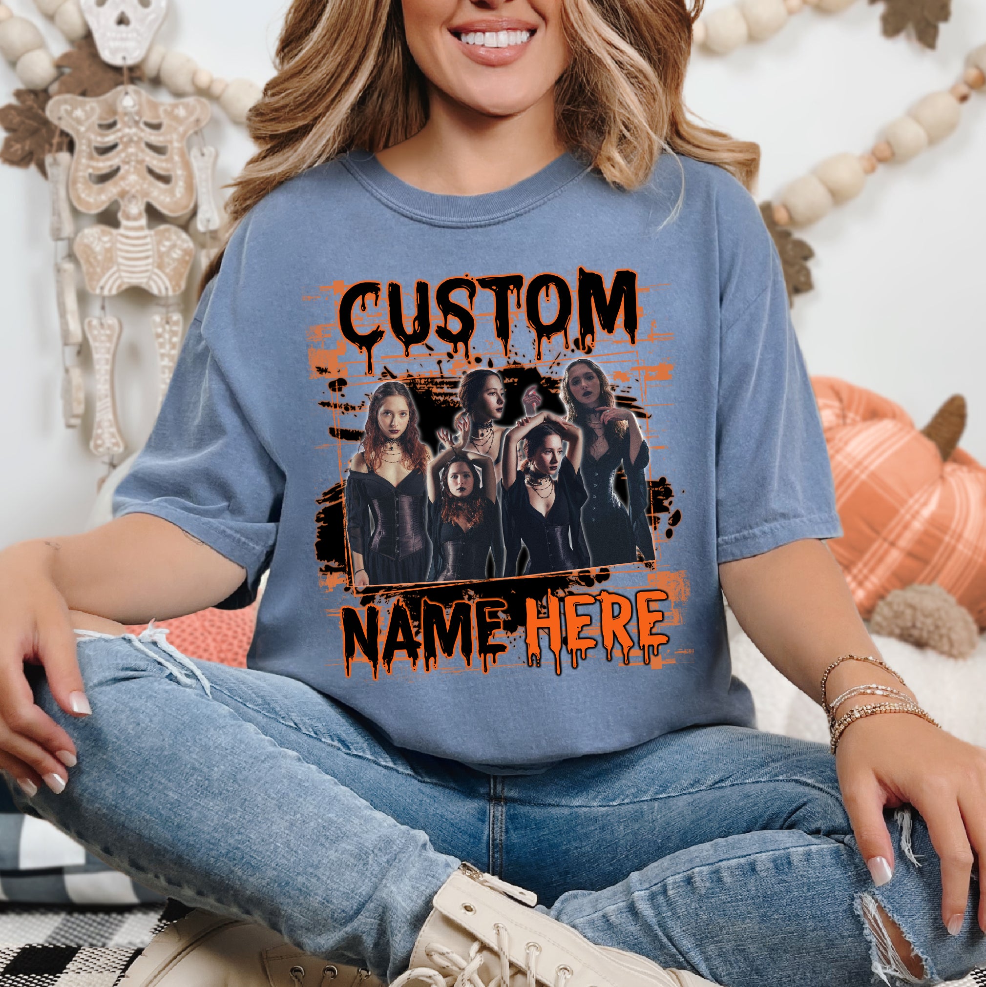 Haunted Souls Comfort Colors Tee – A Spooky Custom Halloween Shirt