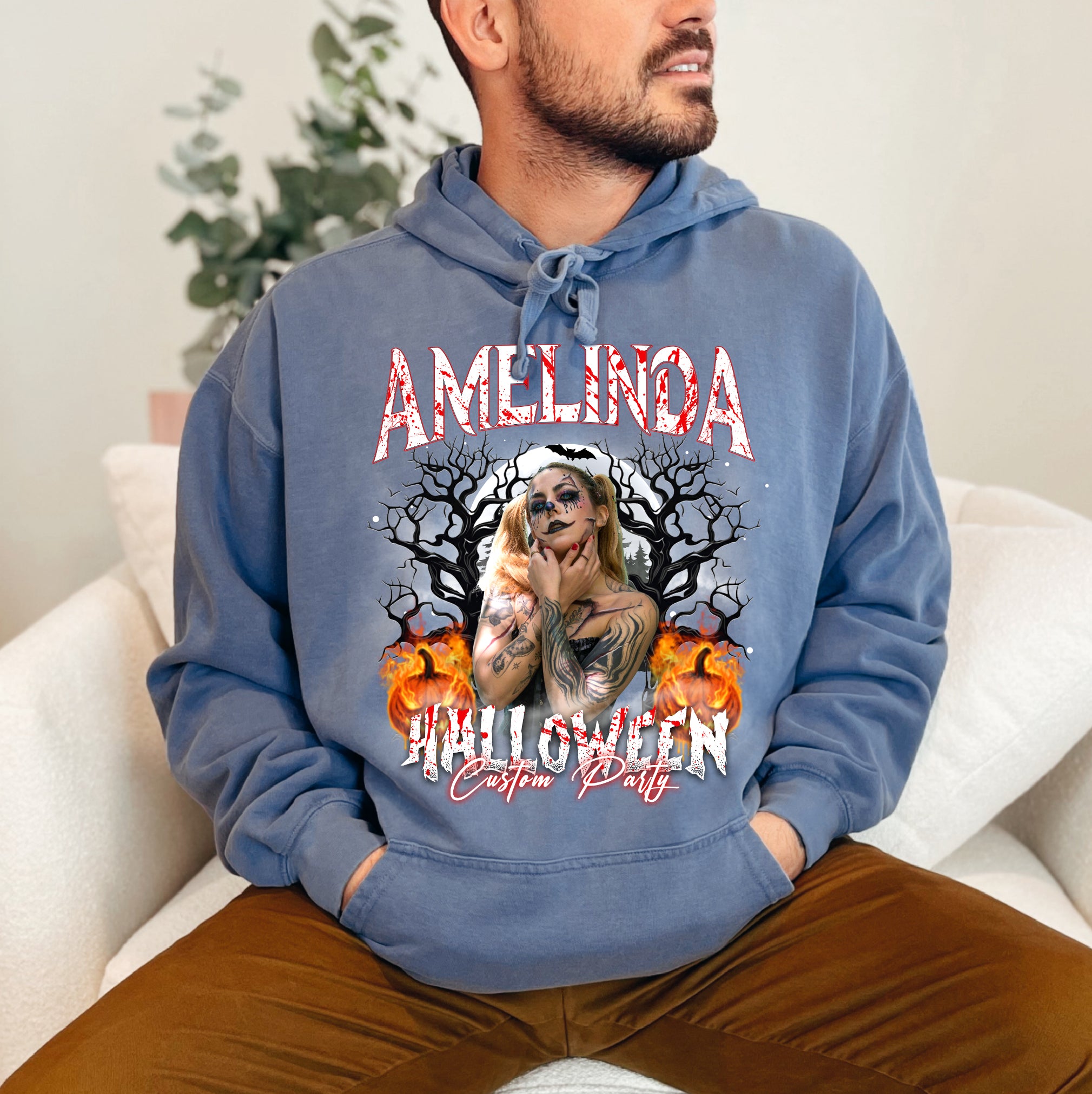 Custom Name Halloween T-Shirt – Dark Forest Creepy Style Tee