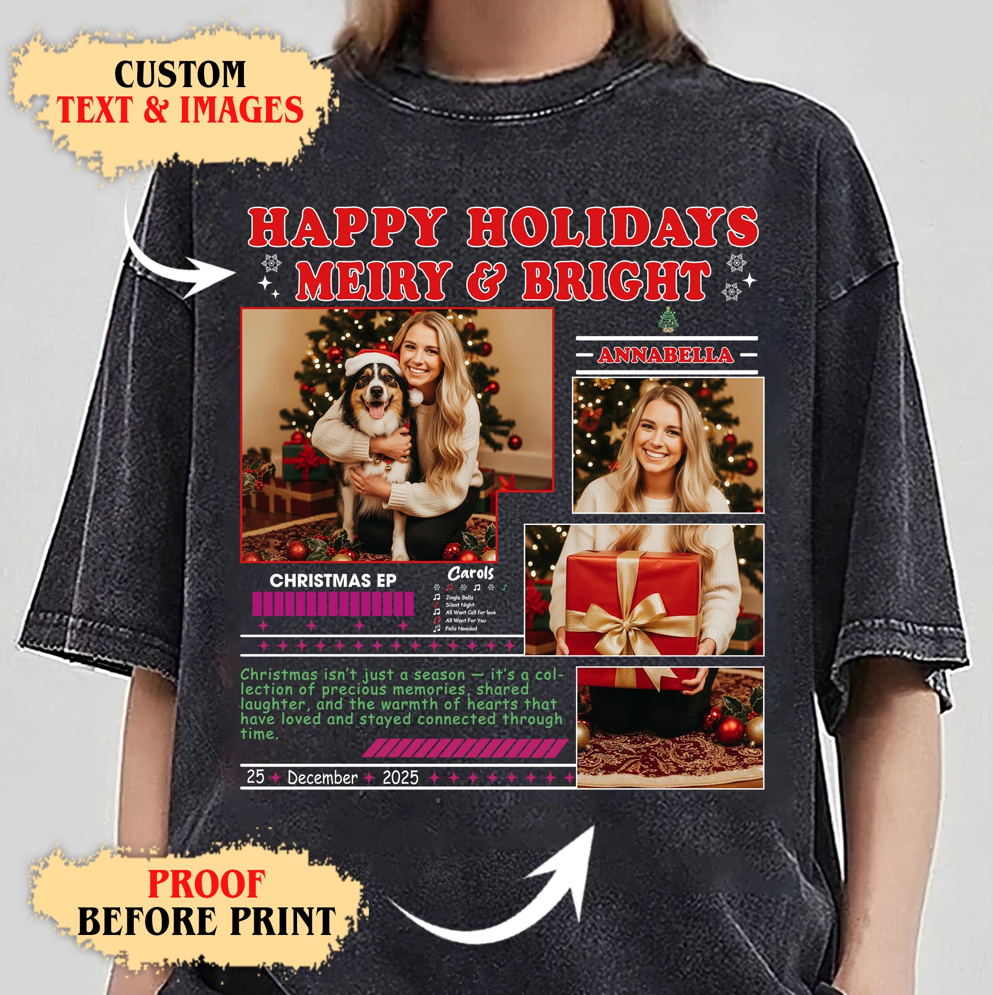 Merry Christmas Vibes Tee – Custom Comfort Color Holiday T-Shirt