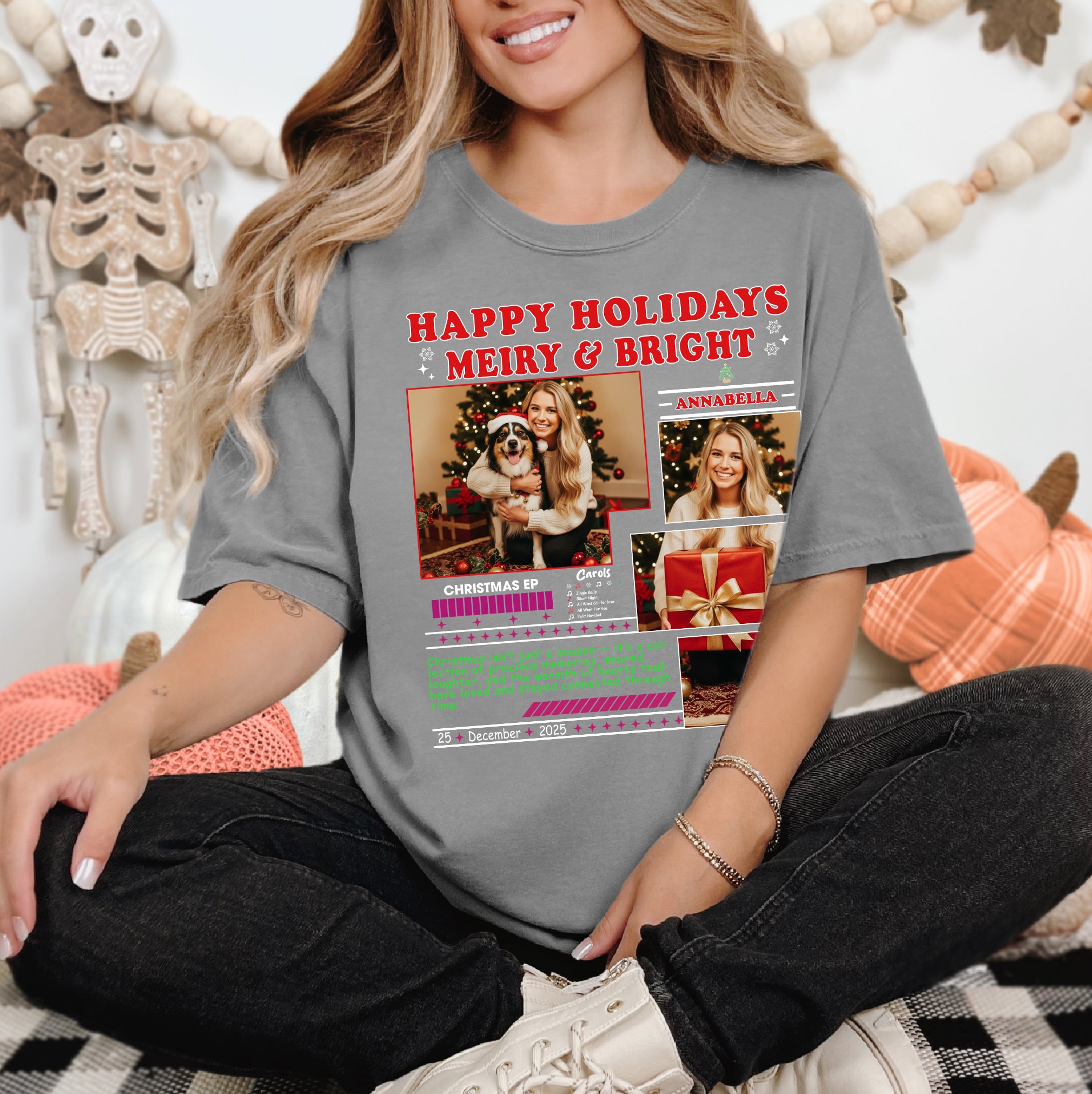 Merry Christmas Vibes Tee – Custom Comfort Color Holiday T-Shirt