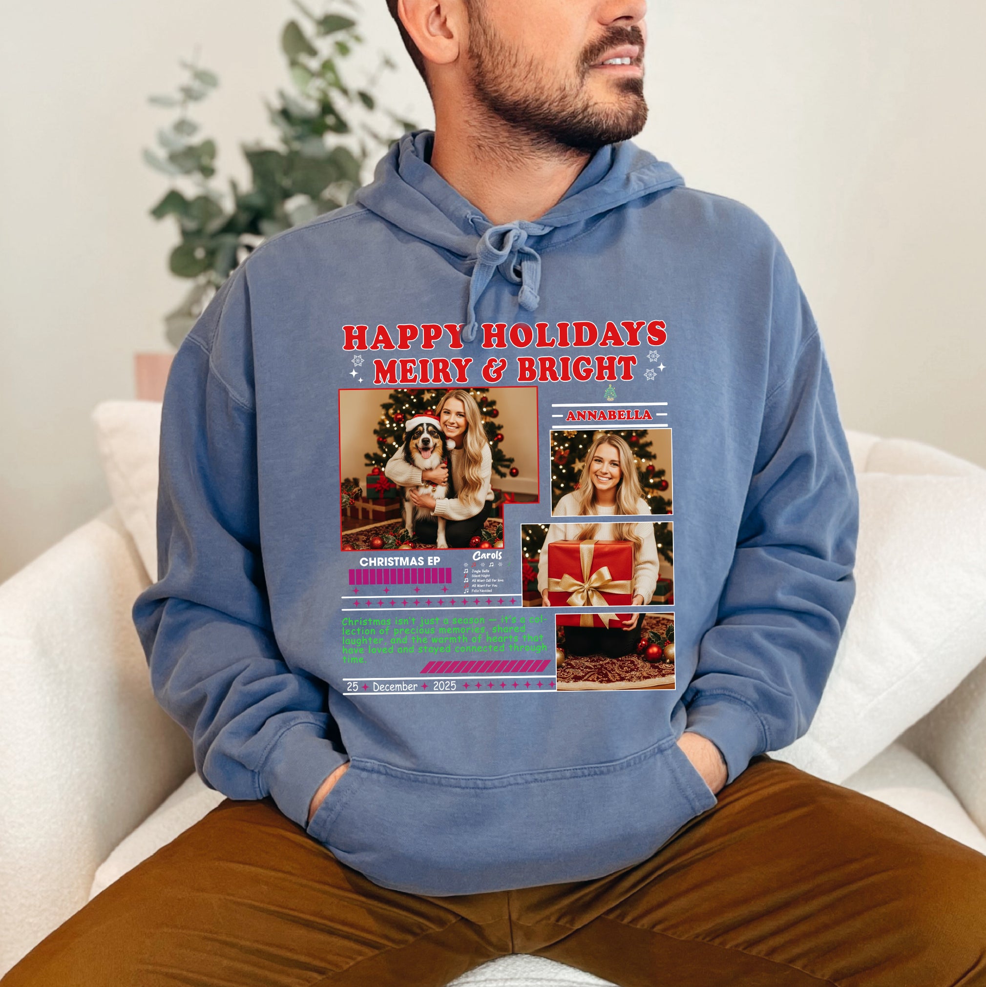 Merry Christmas Vibes Tee – Custom Comfort Color Holiday T-Shirt