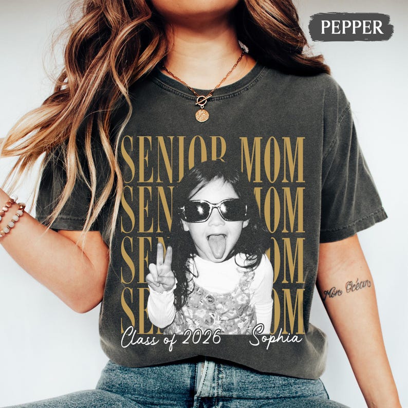 Personalised Vintage Photo Senior Dad Senior Mom Shirts 2027